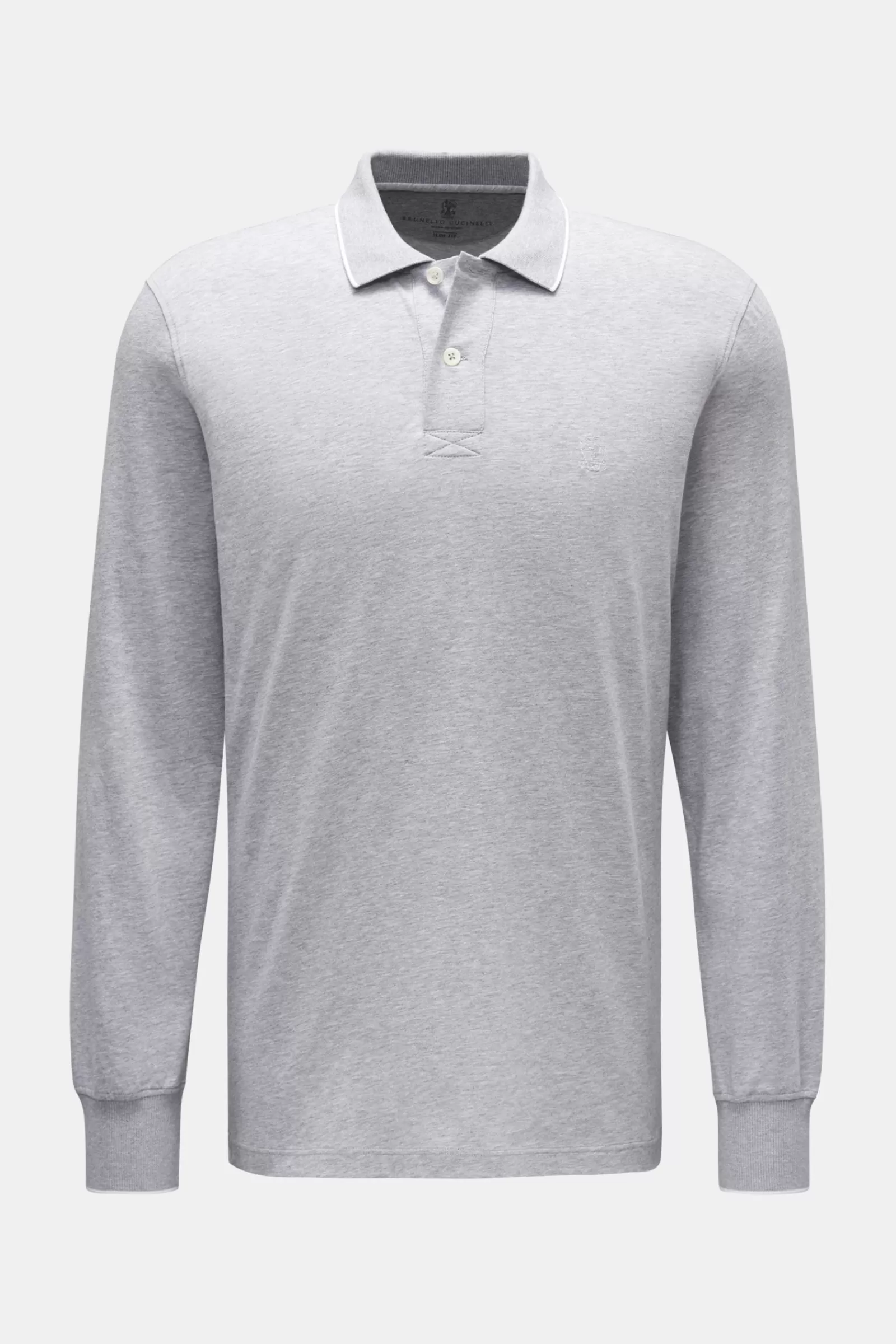 Jersey Longsleeve-Poloshirt Grau>Brunello Cucinelli Outlet