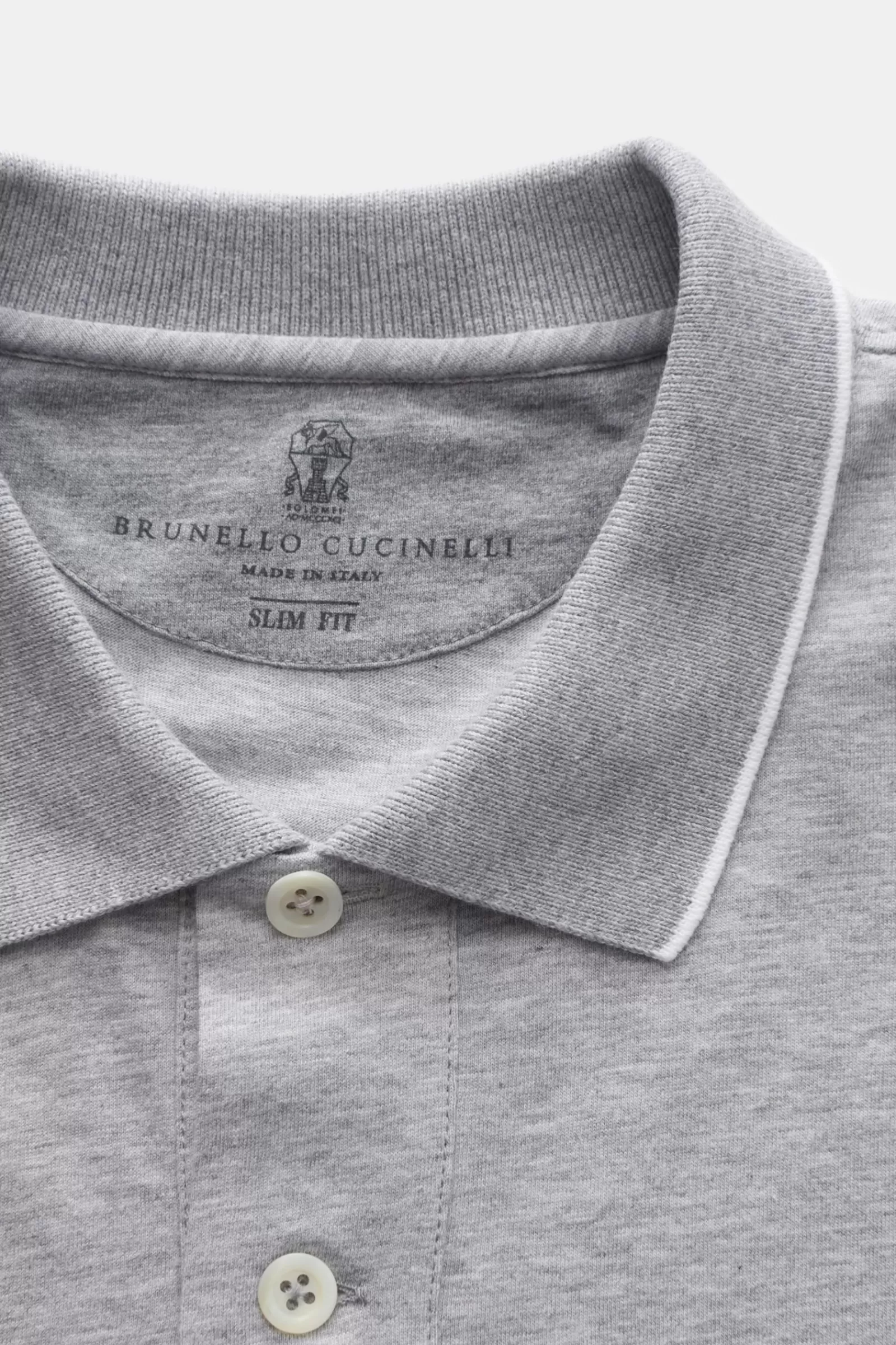 Jersey Longsleeve-Poloshirt Grau>Brunello Cucinelli Outlet