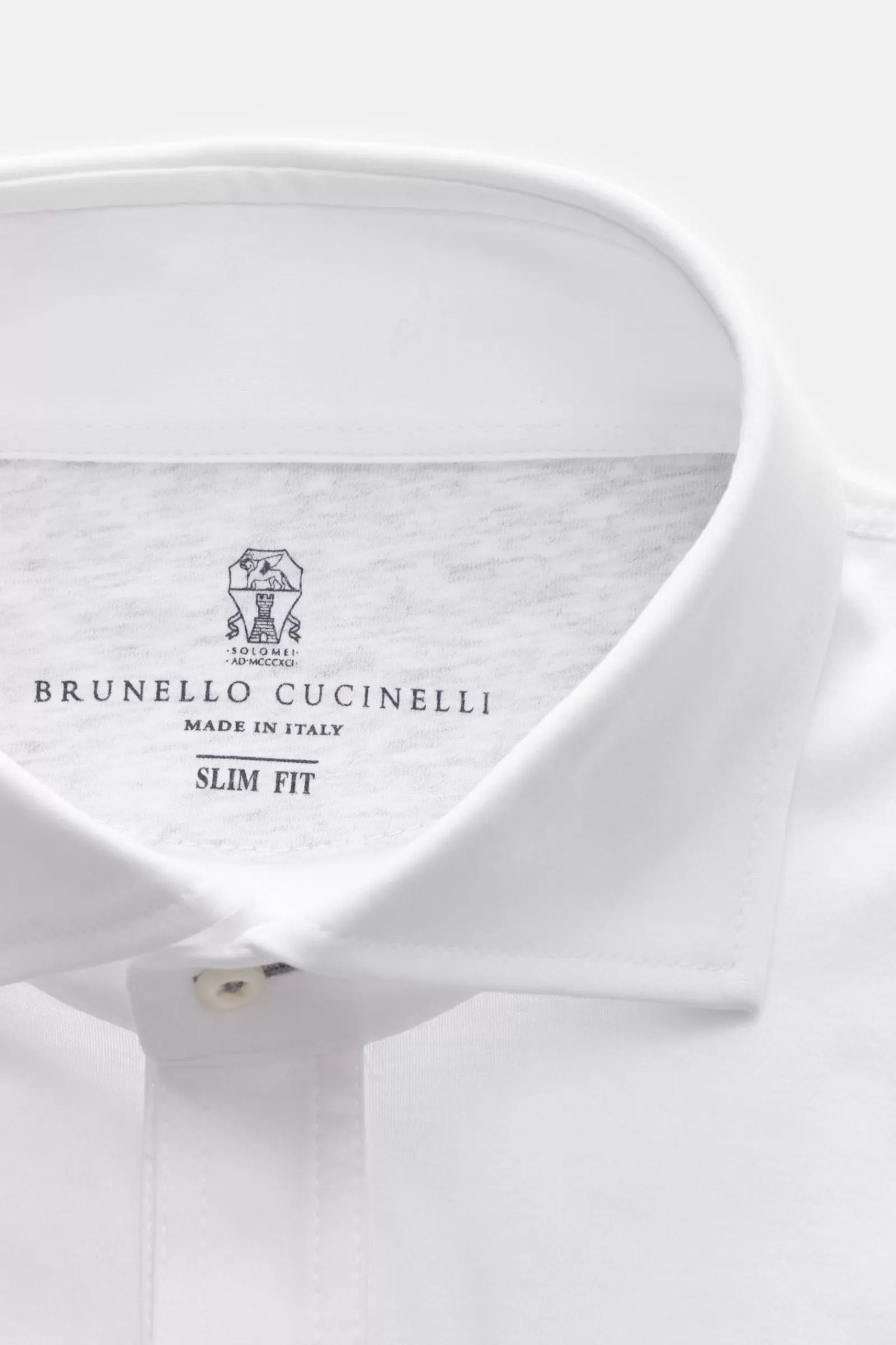 Jersey Longsleeve-Poloshirt Weis>Brunello Cucinelli Fashion