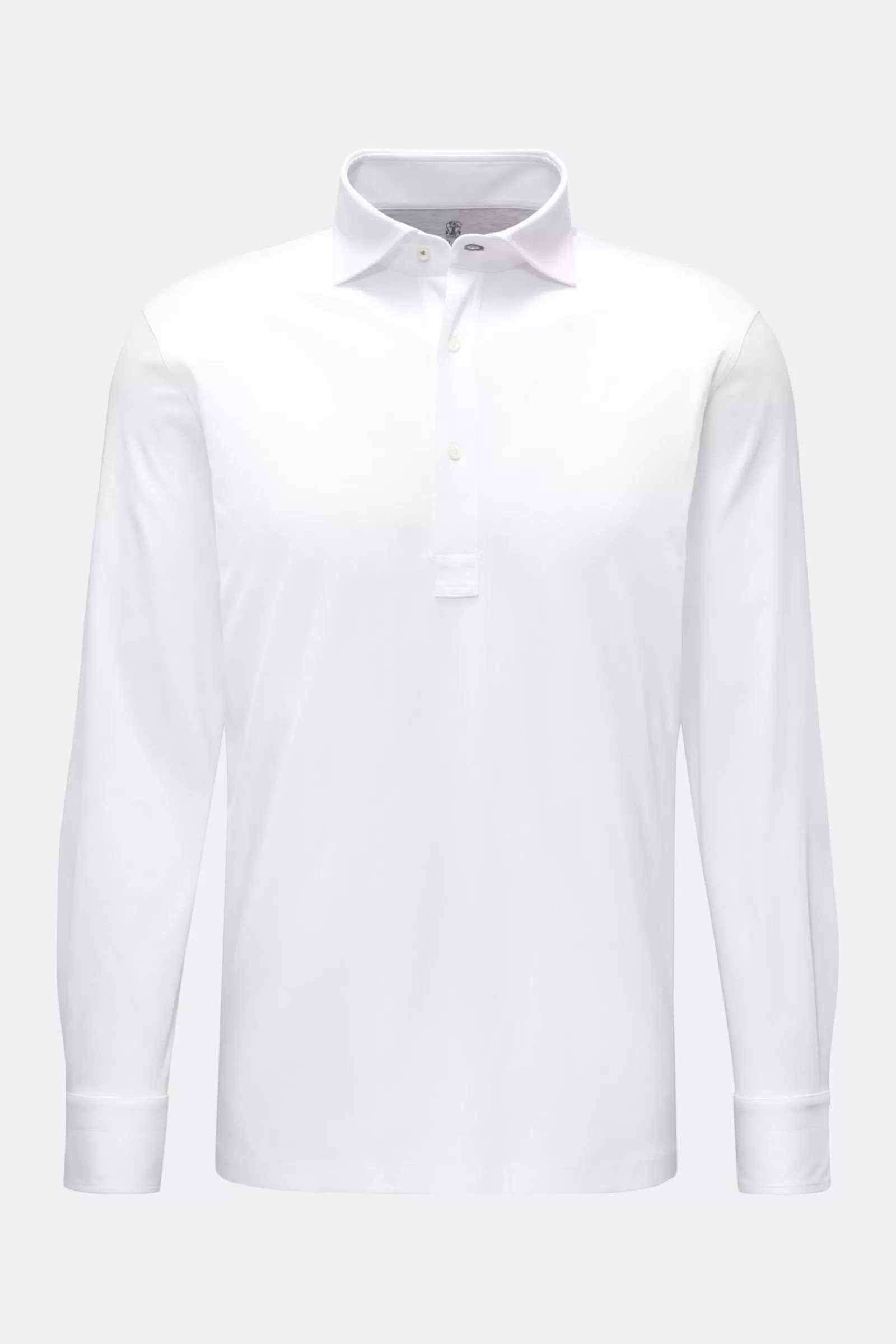 Jersey Longsleeve-Poloshirt Weis>Brunello Cucinelli Fashion