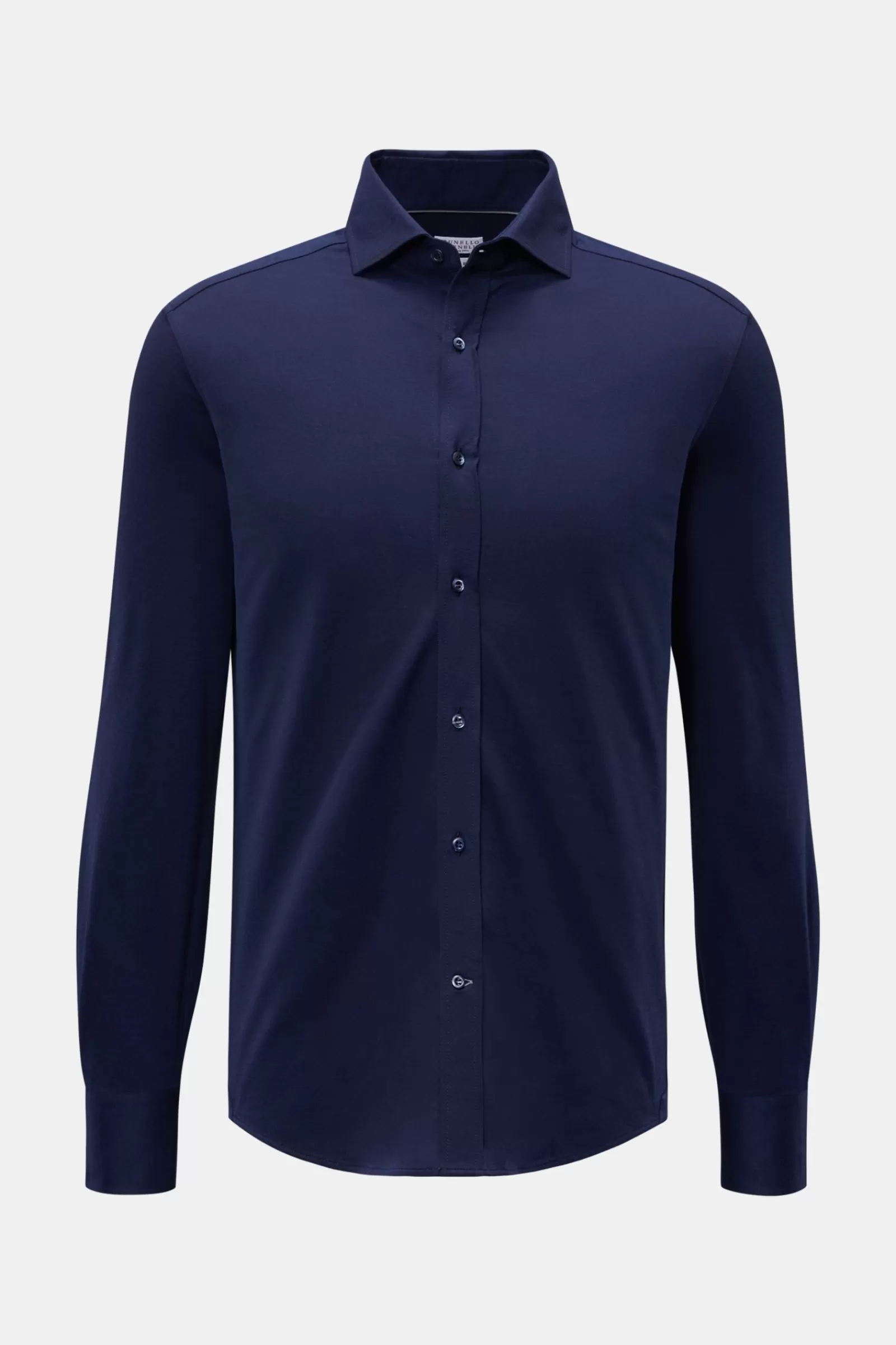 Jersey-Hemd Haifisch-Kragen Navy>Brunello Cucinelli Best