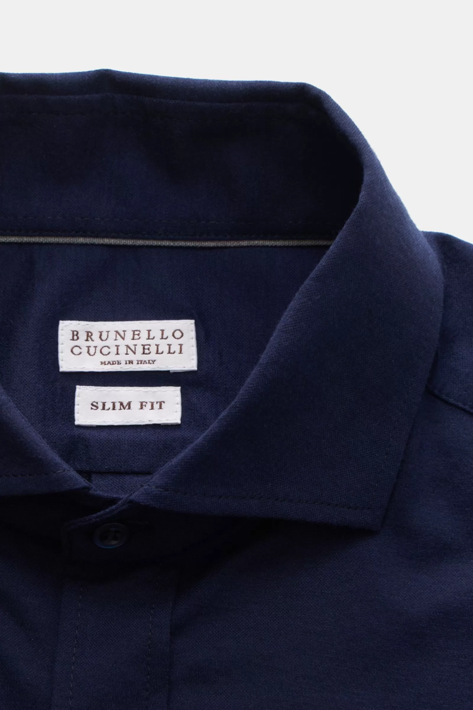 Jersey-Hemd Haifisch-Kragen Navy>Brunello Cucinelli Best