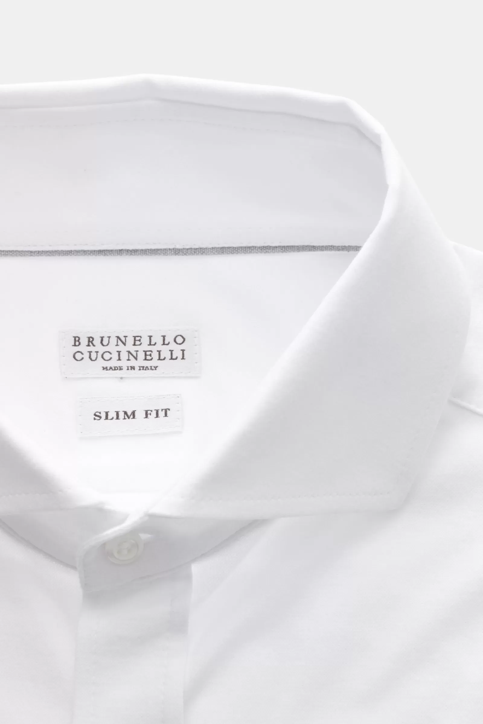 Jersey-Hemd Haifisch-Kragen Weis>Brunello Cucinelli Outlet