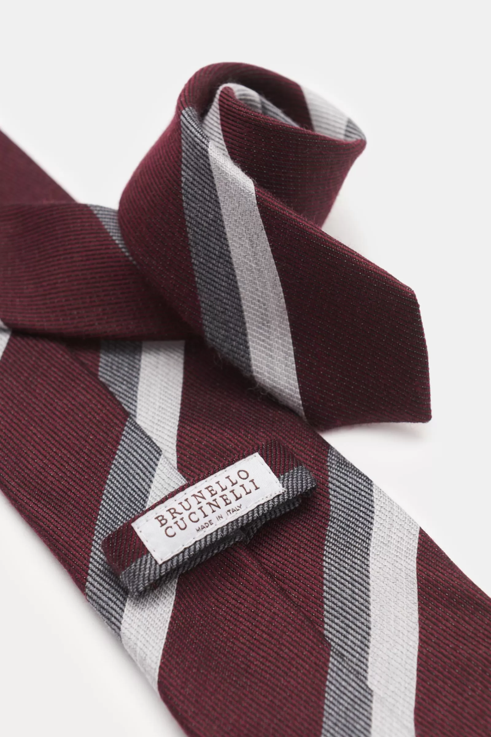 Krawatte Bordeaux/Grau Gestreift^Brunello Cucinelli Online