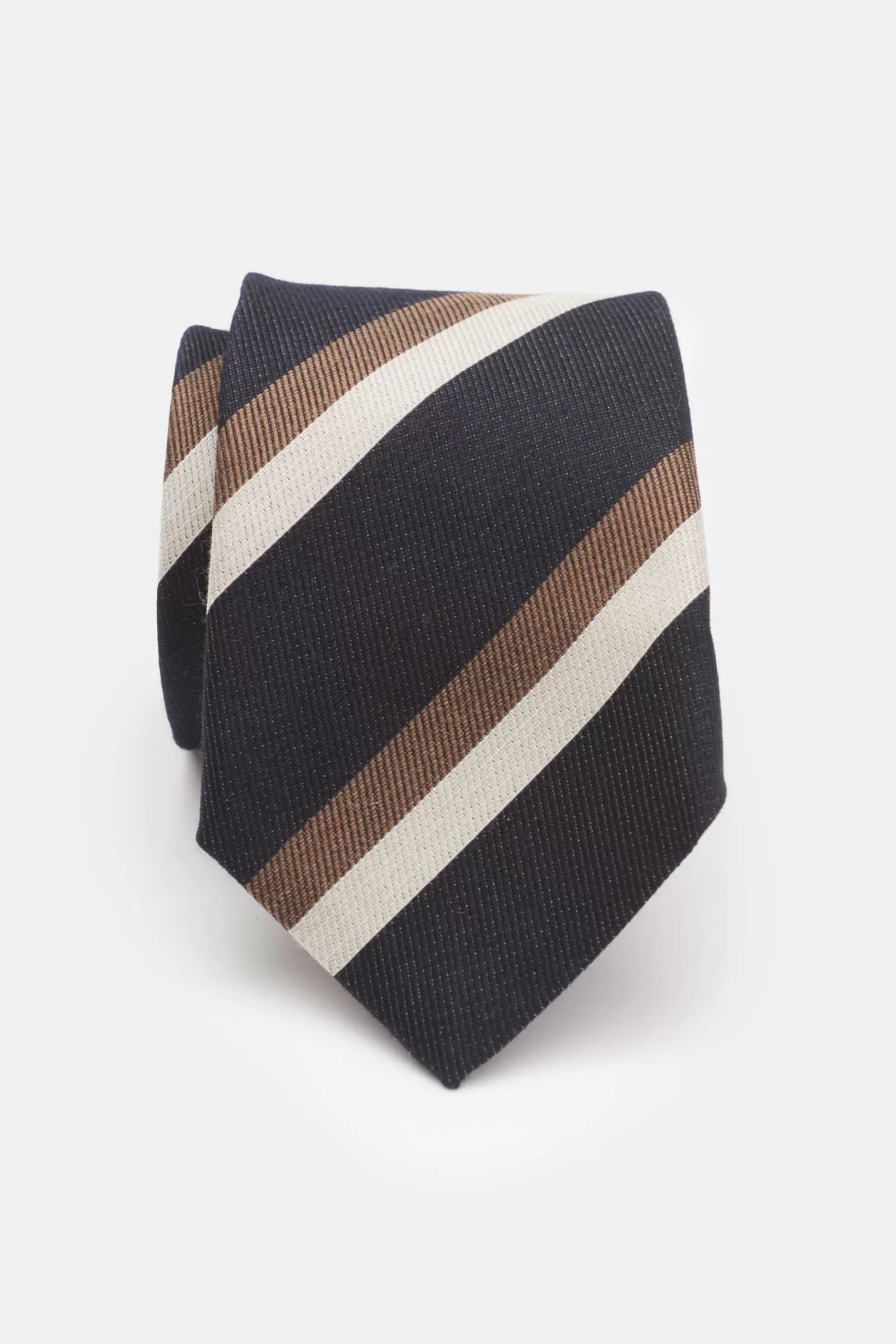 Krawatte Navy/Hellbraun Gestreift^Brunello Cucinelli Best Sale