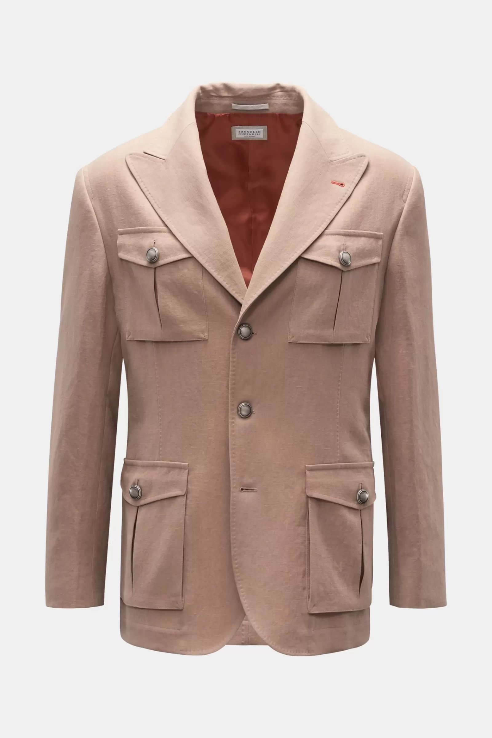 Linen Jacket Light Brown>Brunello Cucinelli Fashion