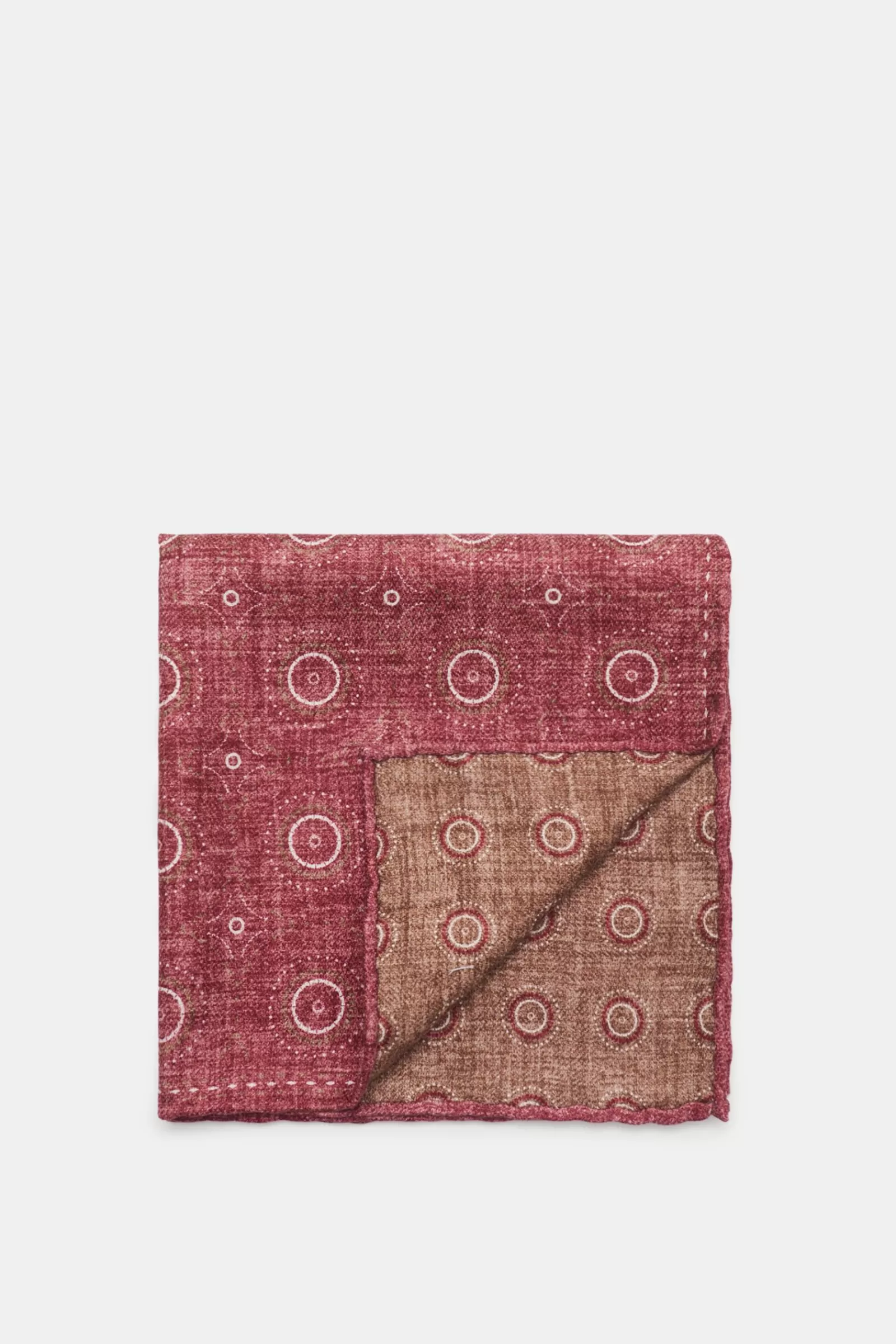 Pocket Square Burgundy/Grey-Brown Patterned^Brunello Cucinelli Cheap