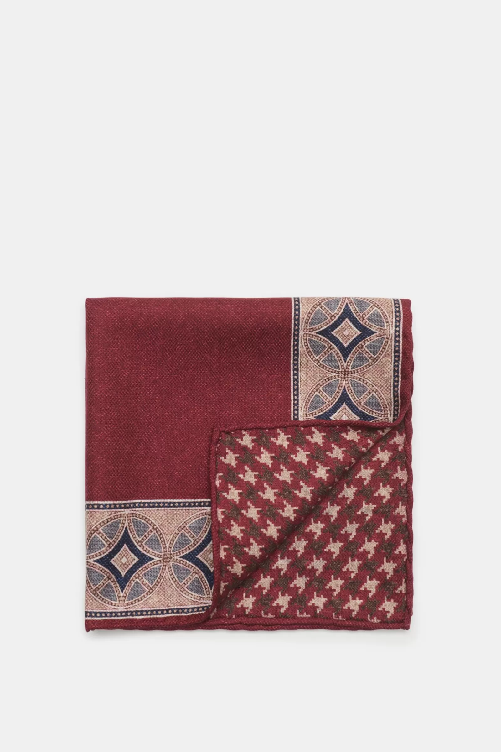 Pocket Square Burgundy/Navy Patterned^Brunello Cucinelli New