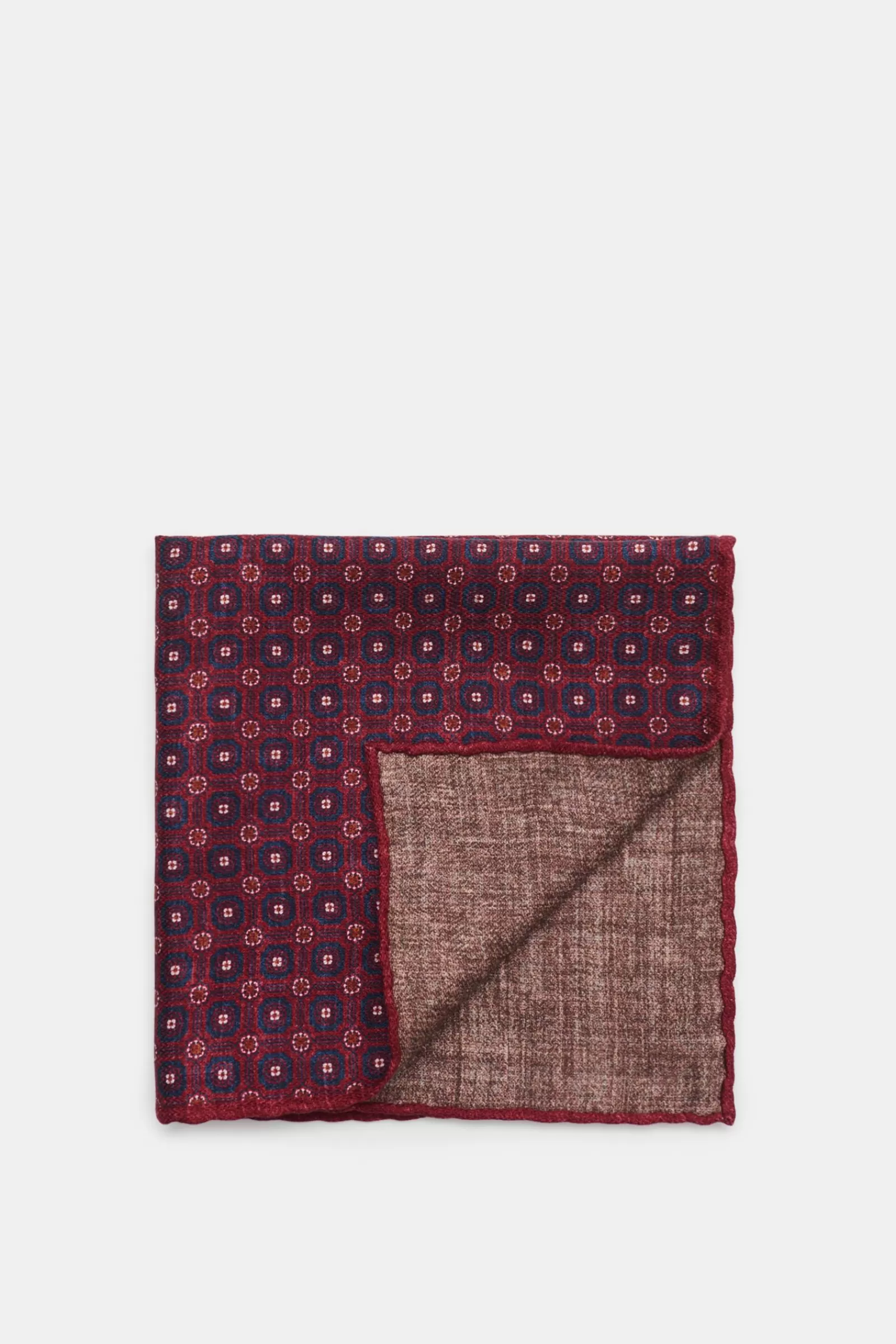 Pocket Square Burgundy/Navy Patterned^Brunello Cucinelli Clearance