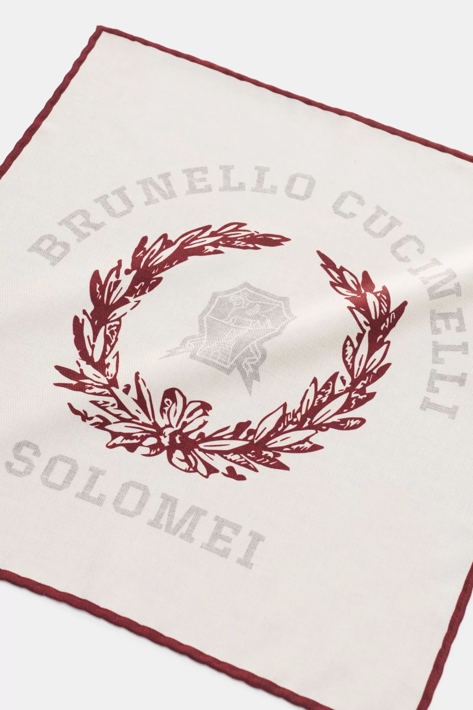 Pocket Square Cream/Burgundy^Brunello Cucinelli Best