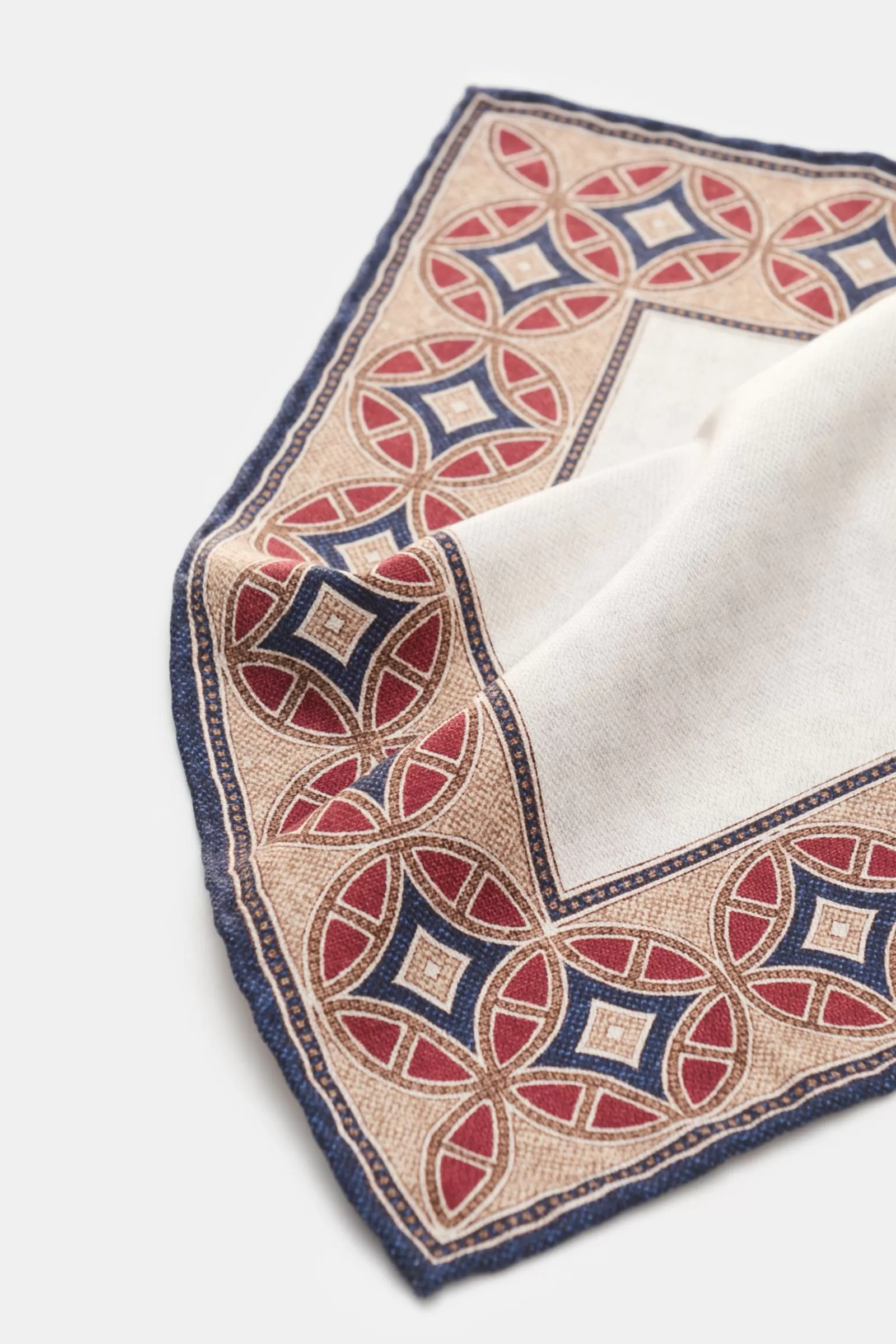 Pocket Square Cream/Navy Patterned^Brunello Cucinelli Outlet