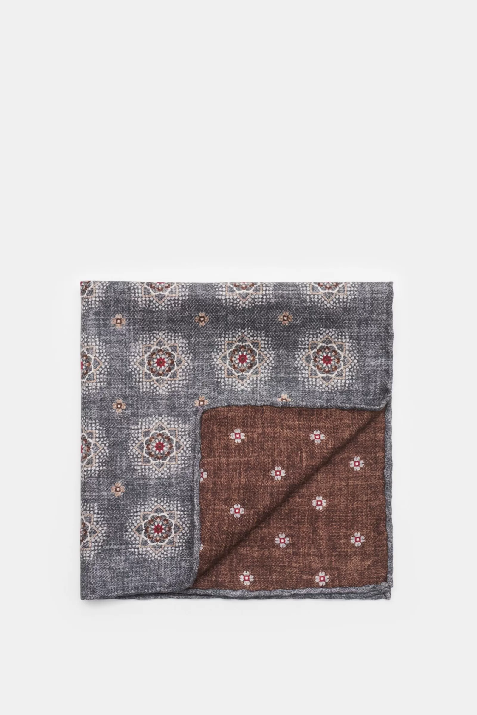 Pocket Square Grey/Beige Patterned^Brunello Cucinelli Shop