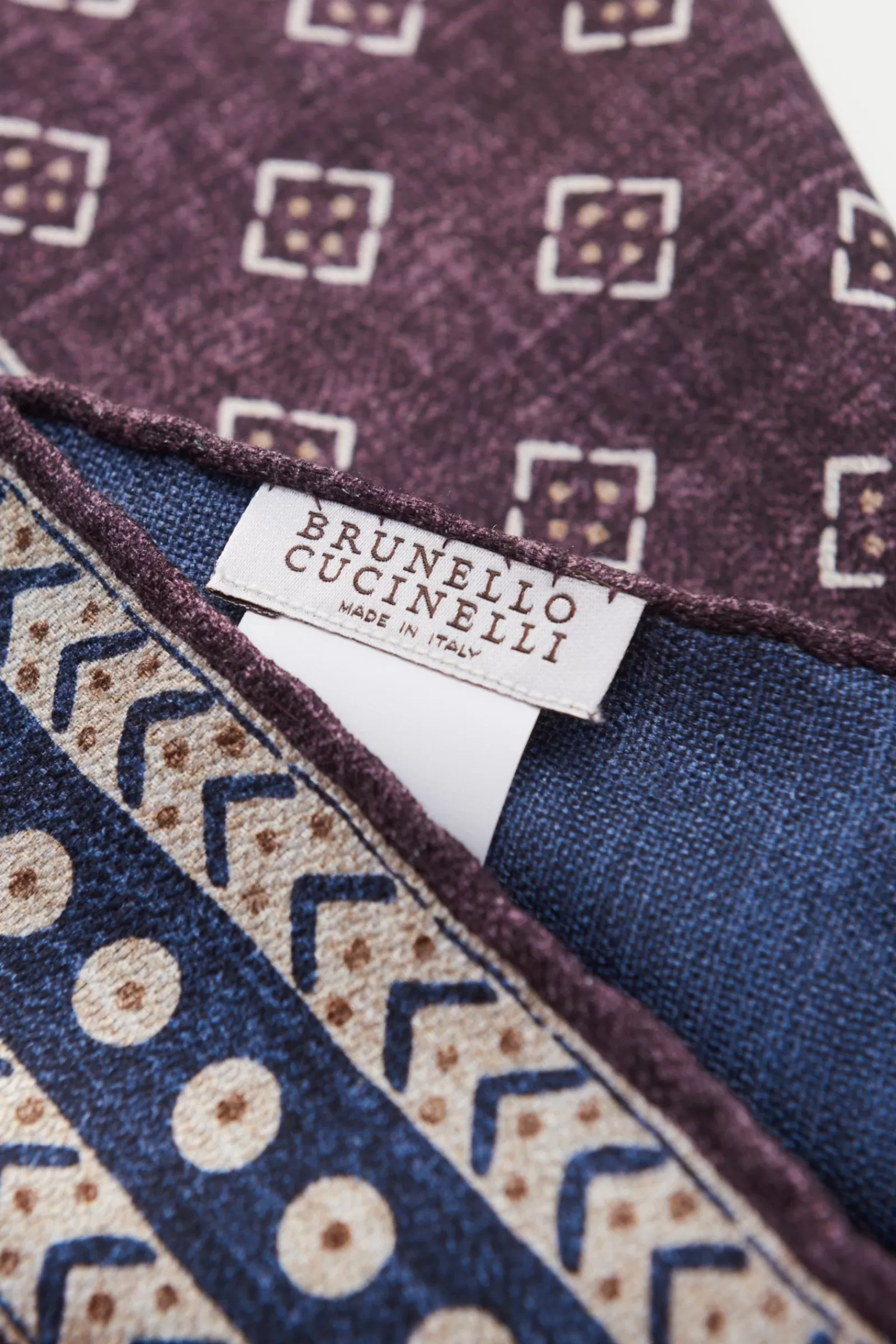 Pocket Square Purple/Navy Patterned^Brunello Cucinelli Discount