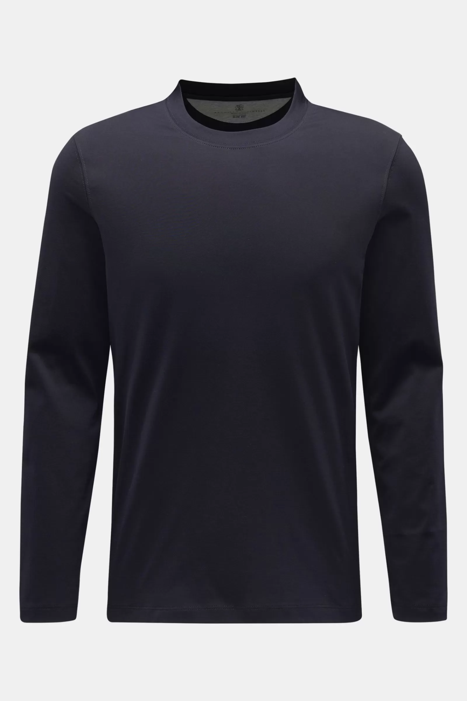 Rundhals-Longsleeve Navy>Brunello Cucinelli Store