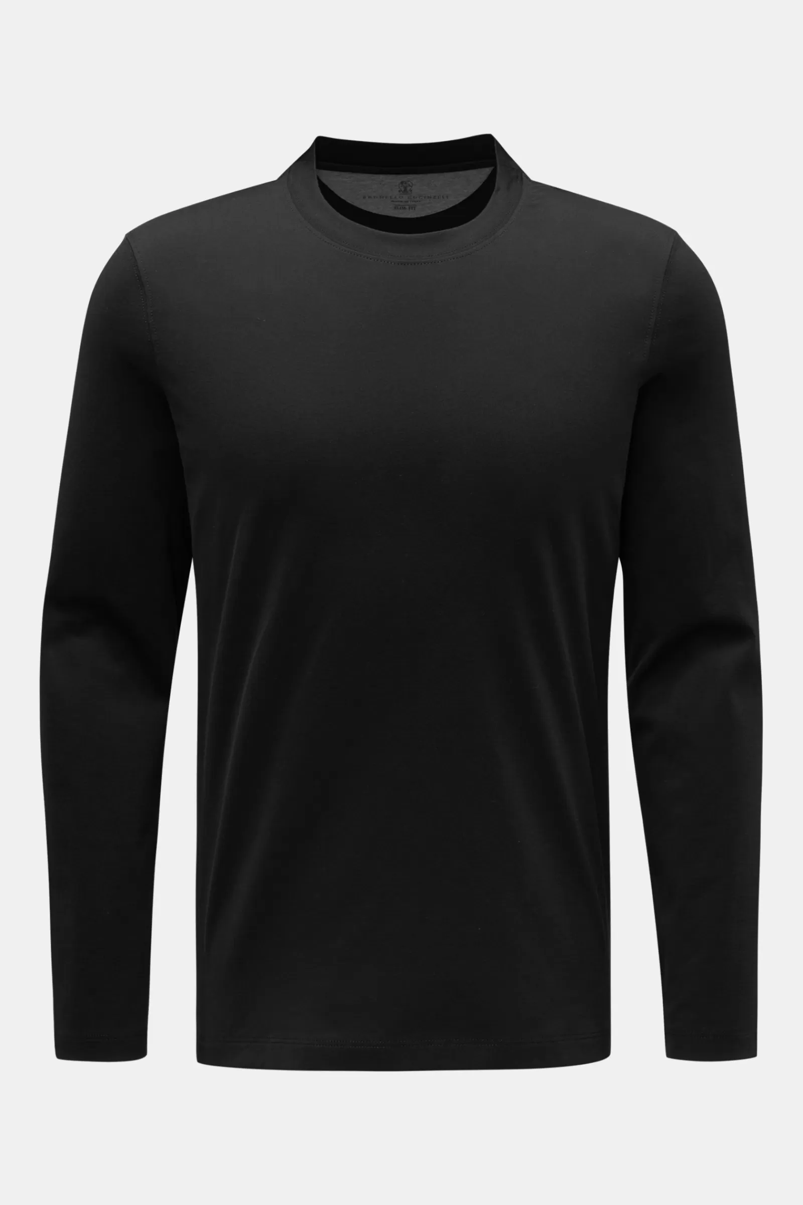 Rundhals-Longsleeve Schwarz>Brunello Cucinelli Best