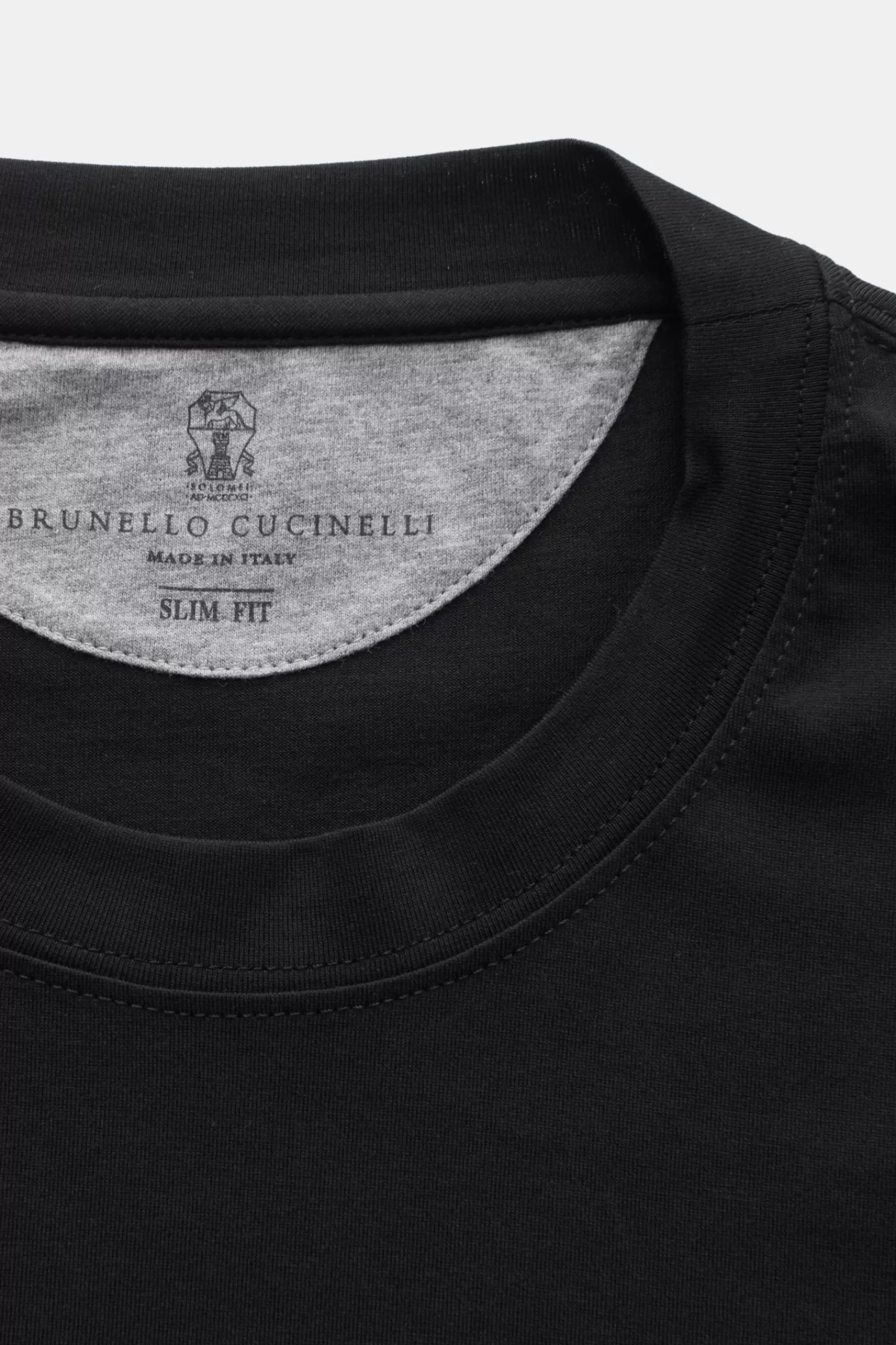 Rundhals-Longsleeve Schwarz>Brunello Cucinelli Best