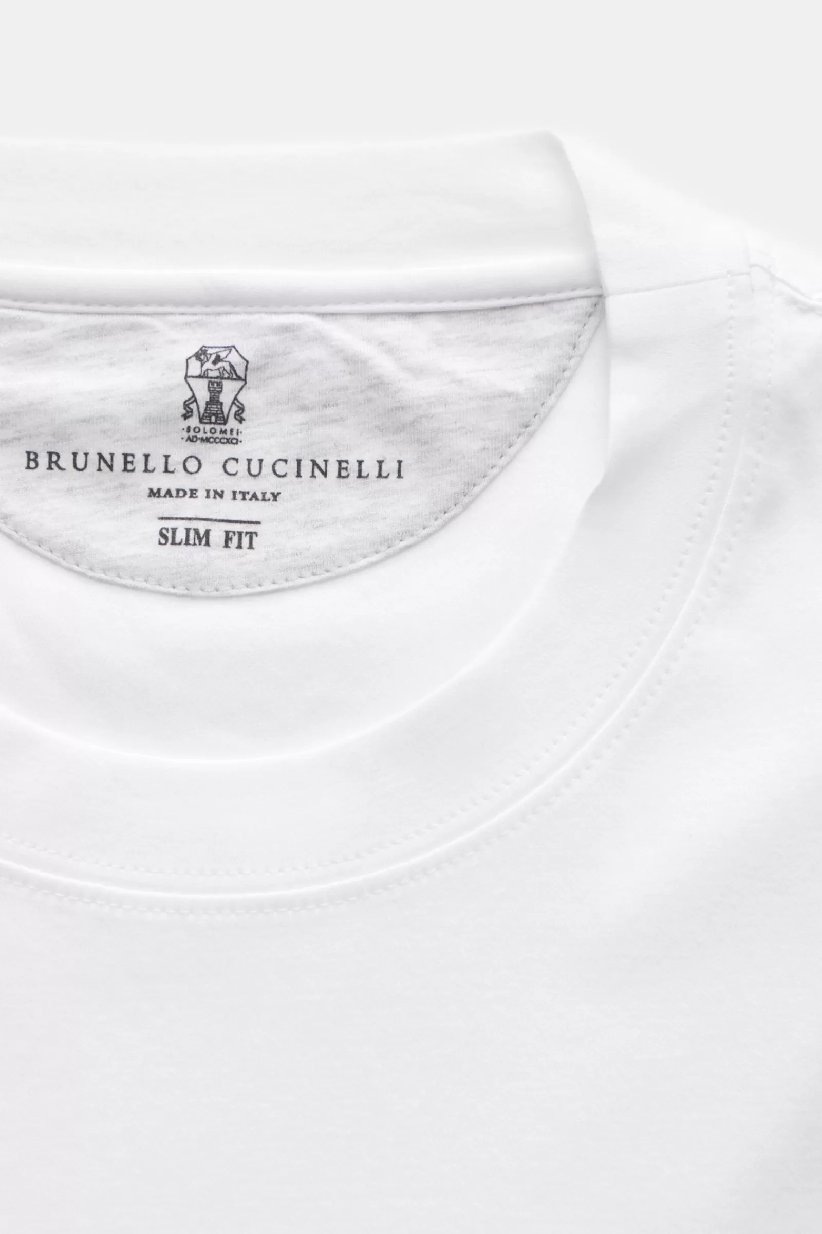 Rundhals-Longsleeve Weis>Brunello Cucinelli Store