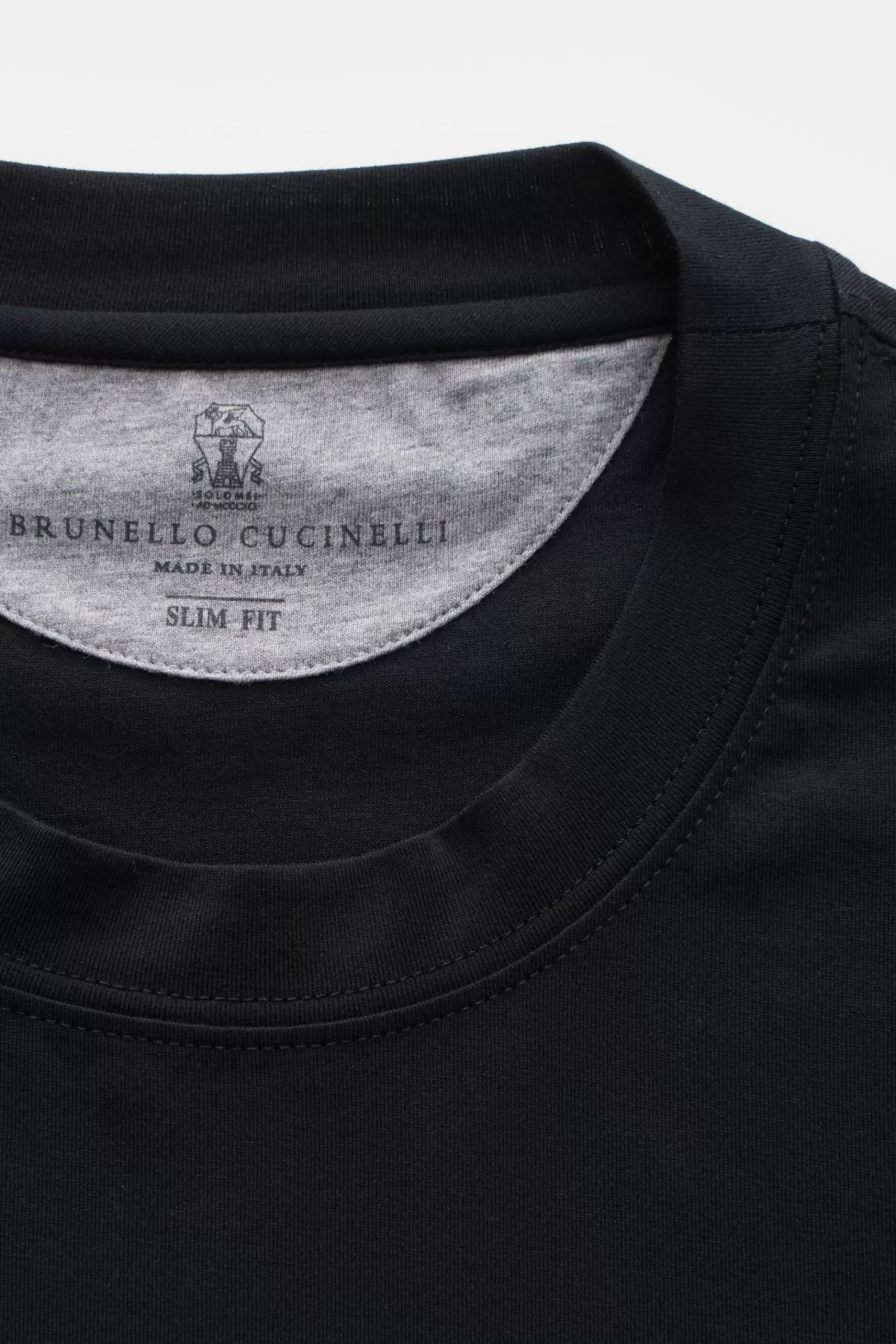 Rundhals-T-Shirt Schwarz>Brunello Cucinelli Flash Sale