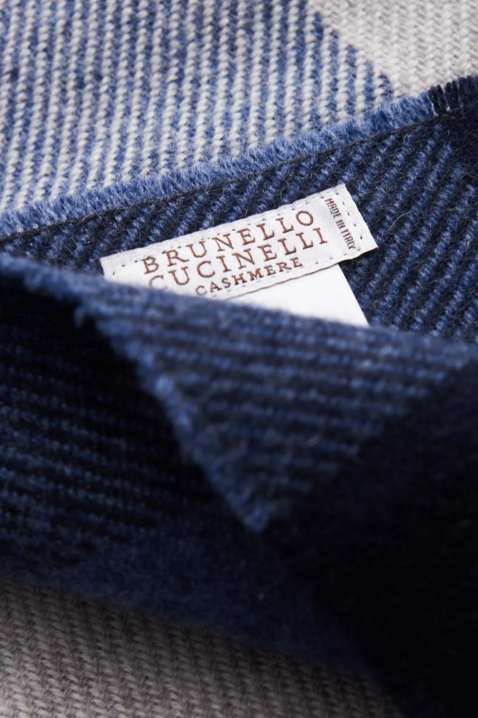 Schal Navy/Grau Kariert^Brunello Cucinelli Online