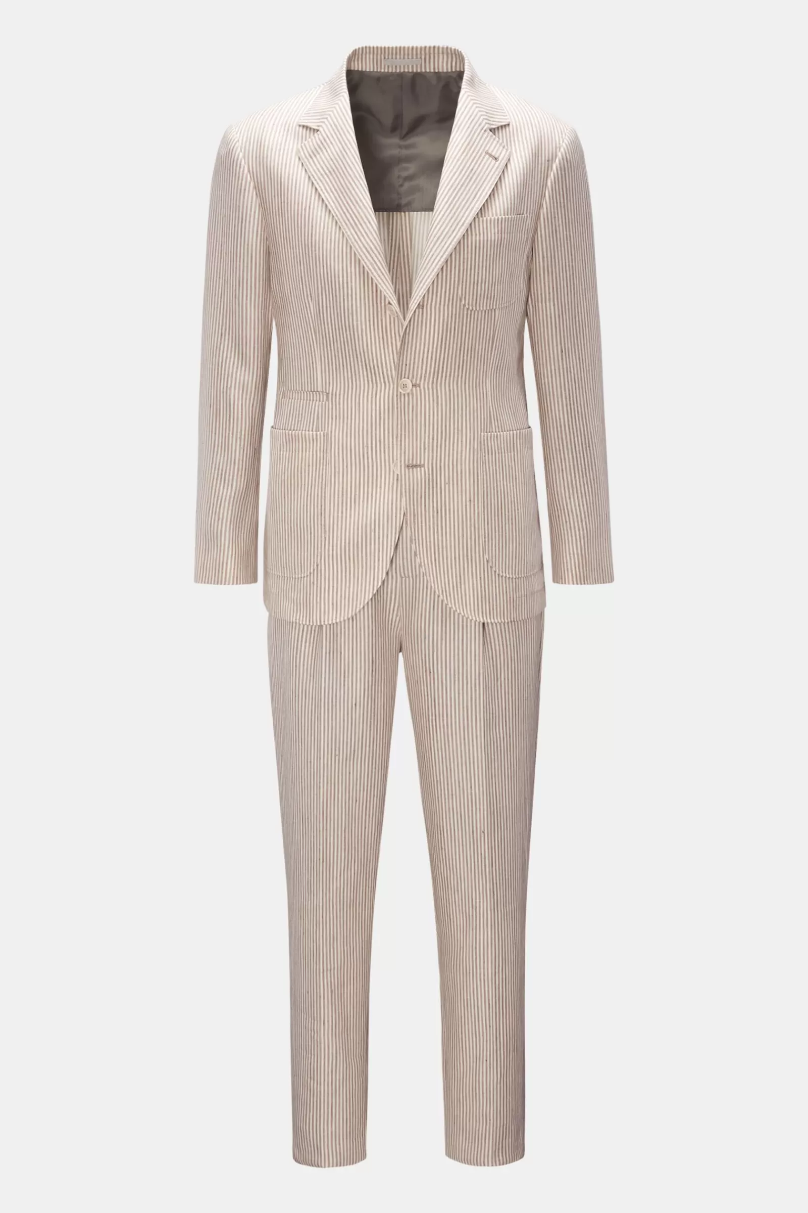 Suit Beige/Grey-Brown Striped>Brunello Cucinelli Cheap