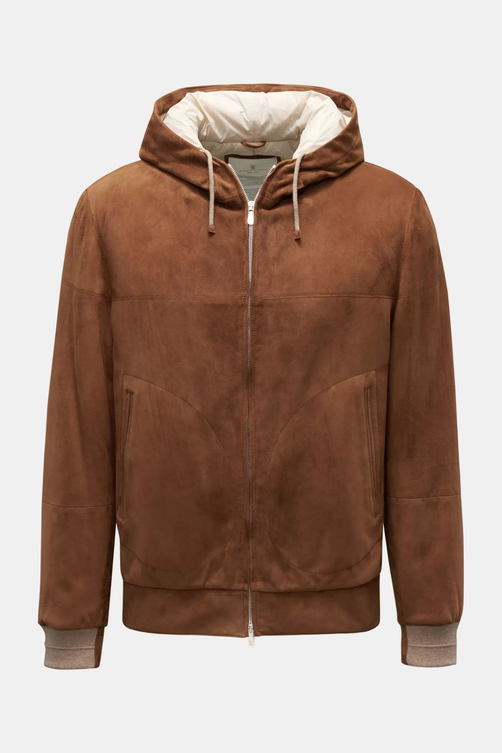 Velourslederblouson Braun>Brunello Cucinelli Sale