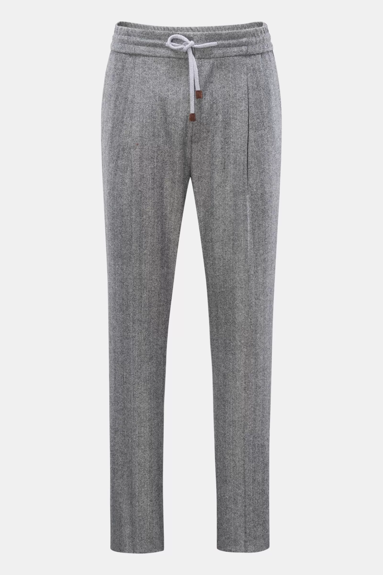 Woll-Joggpants 'Leisure Fit' Dunkelgrau Gemustert>Brunello Cucinelli Outlet