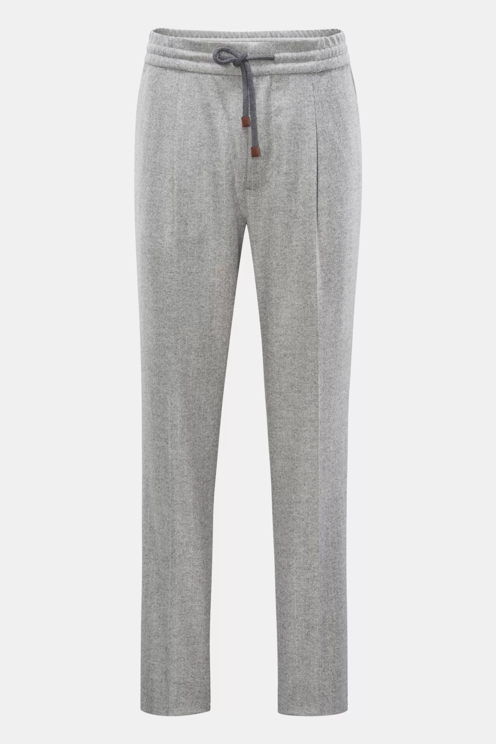 Wool Jogger Pants 'Leisure Fit' Grey Patterned>Brunello Cucinelli Online