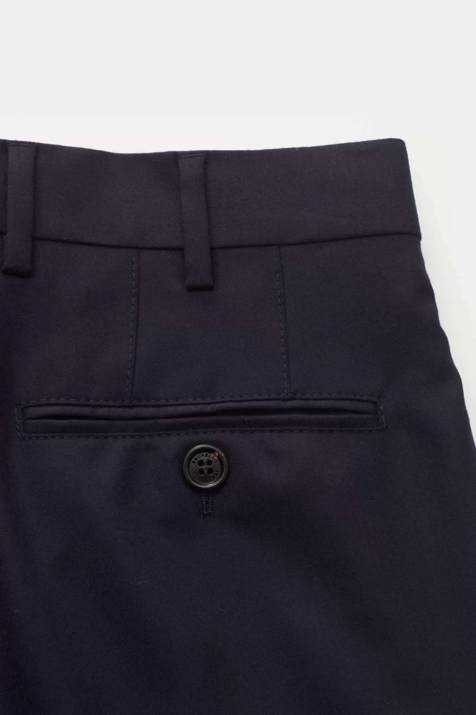 Wool Trousers 'Italian Fit' Navy>Brunello Cucinelli New