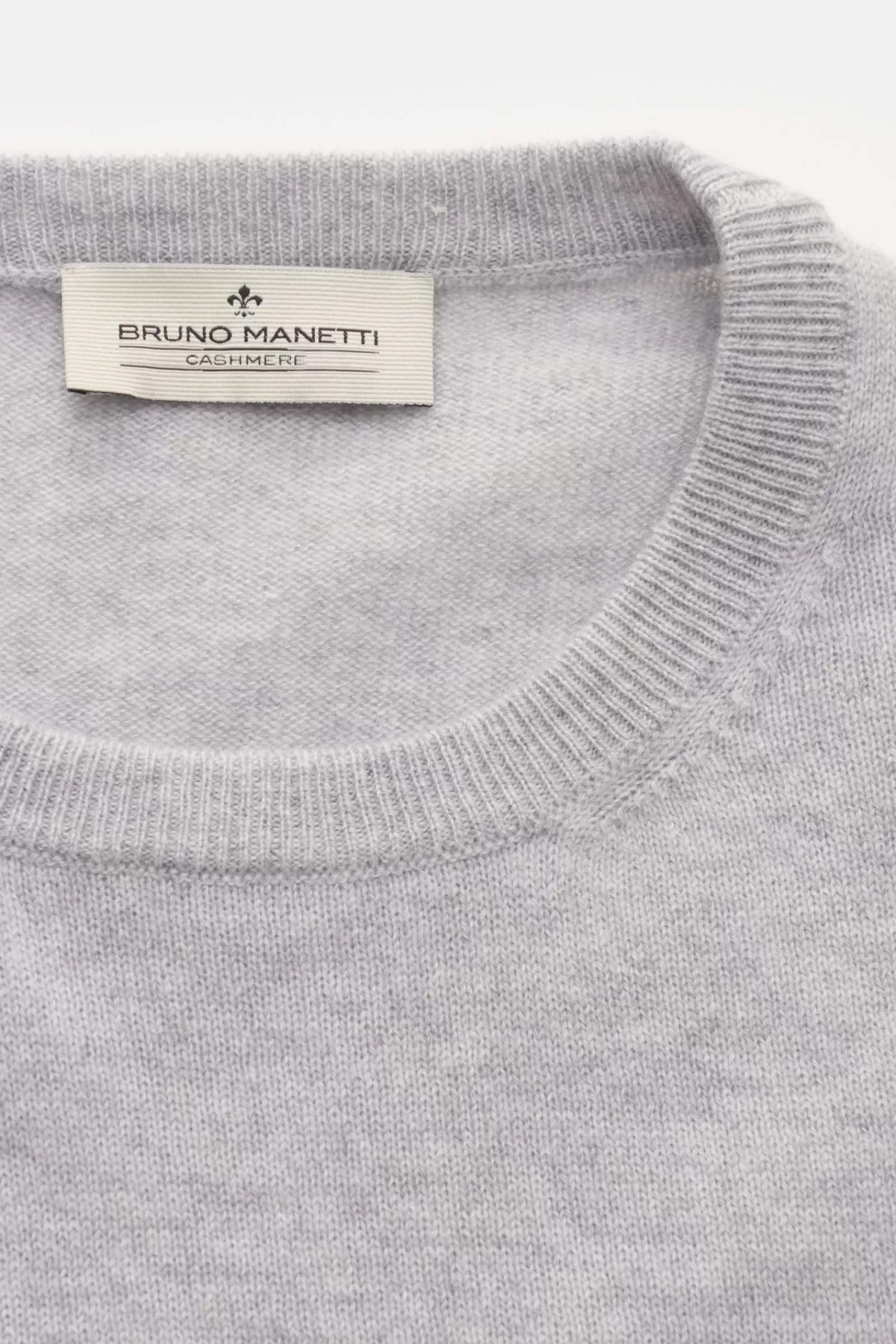 Cashmere Rundhalspullover Hellgrau^Bruno Manetti Discount