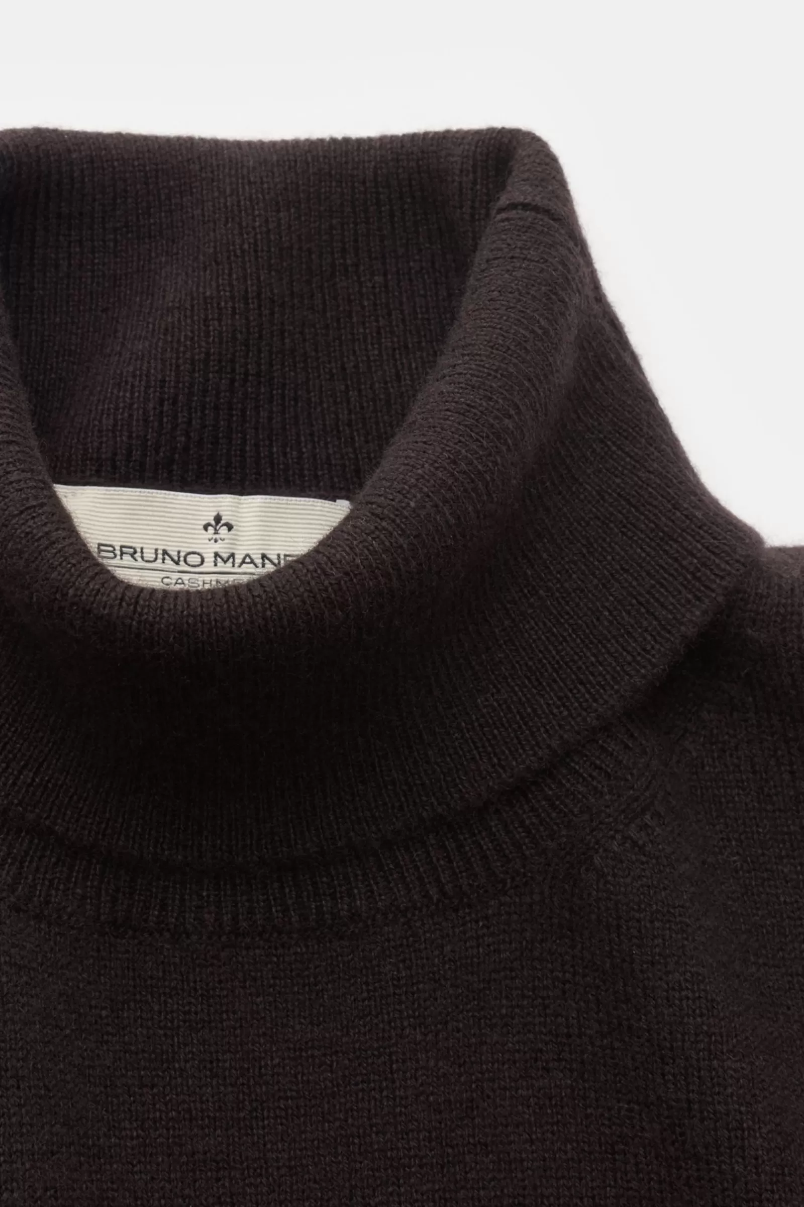 Cashmere Turtleneck Jumper Dark Brown^Bruno Manetti Fashion