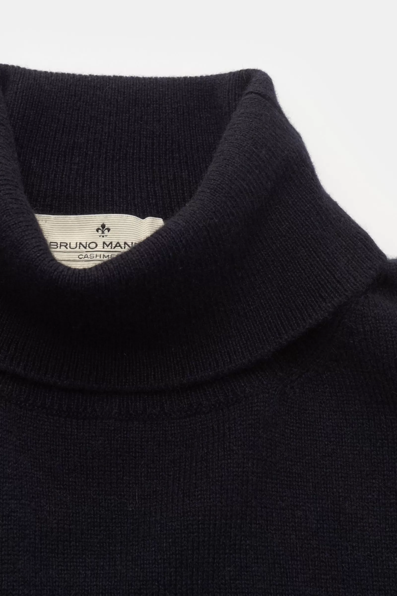 Cashmere Turtleneck Jumper, Navy^Bruno Manetti Cheap