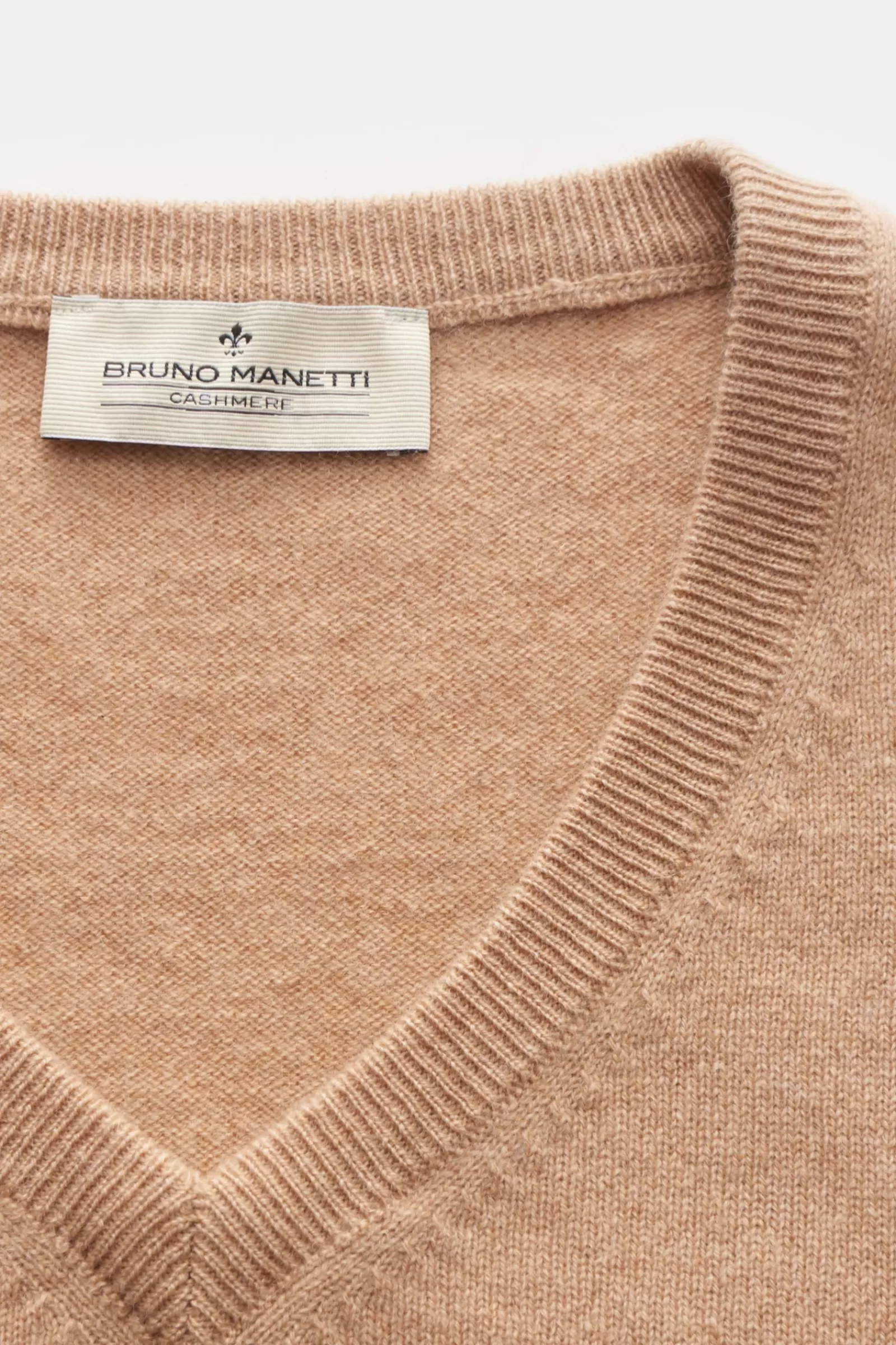 Cashmere V-Neck Jumper Beige^Bruno Manetti Shop