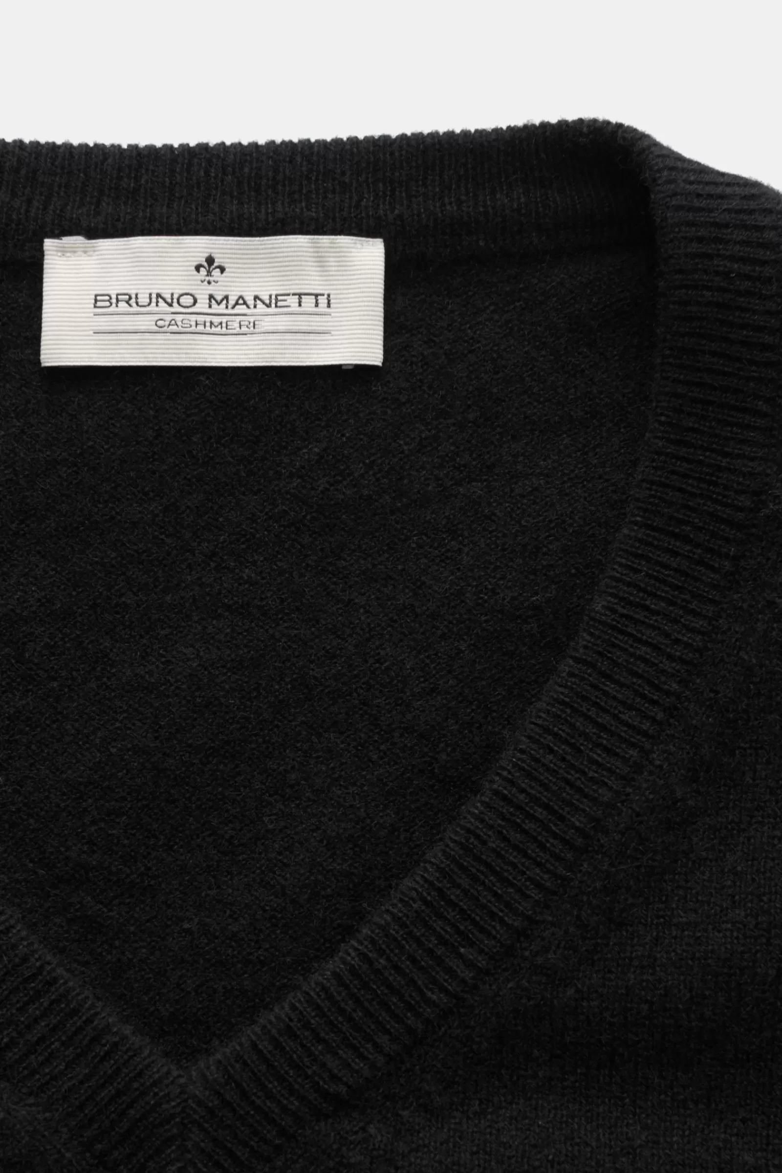 Cashmere V-Neck Jumper Black^Bruno Manetti Sale