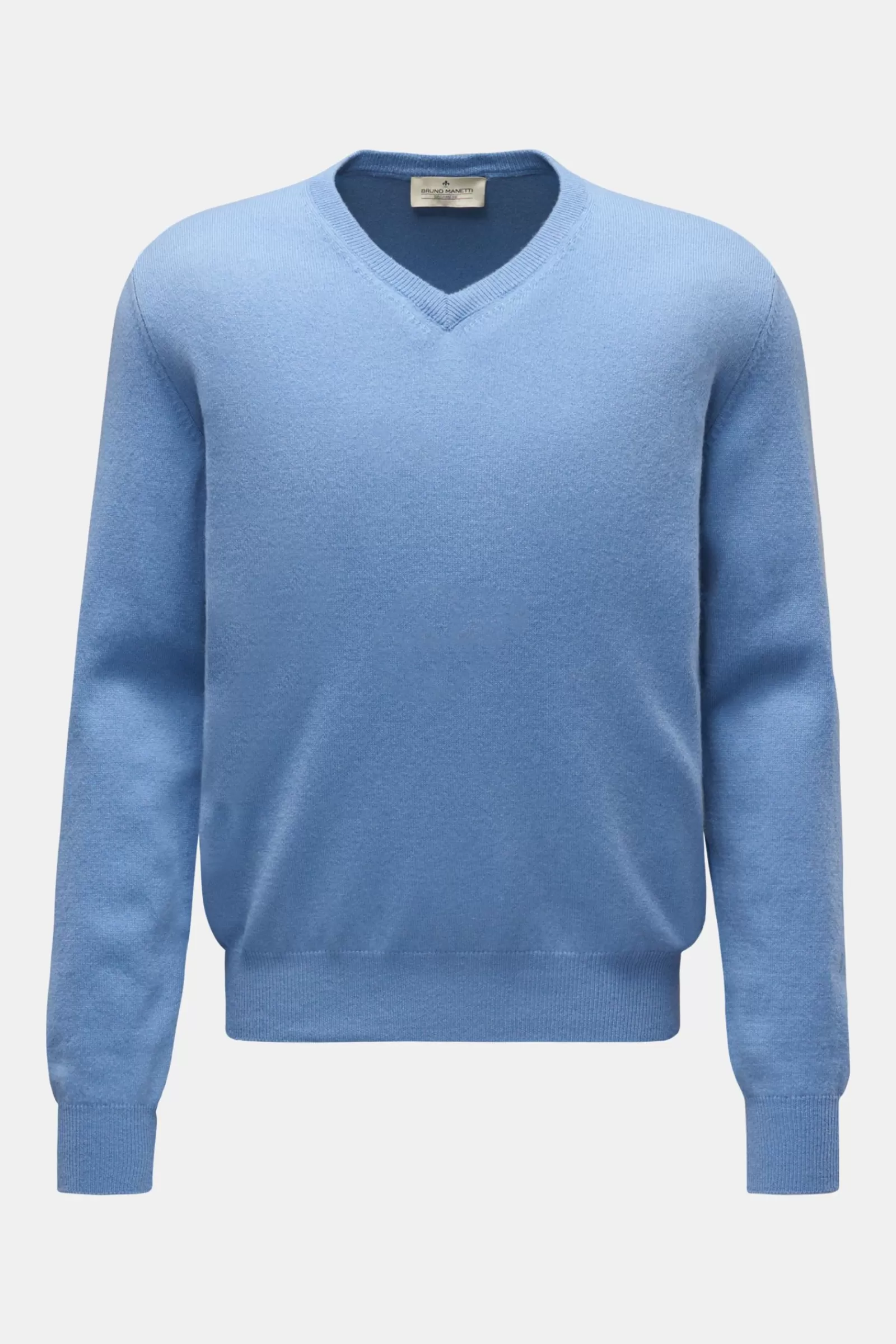 Cashmere V-Neck Jumper Blue^Bruno Manetti Cheap