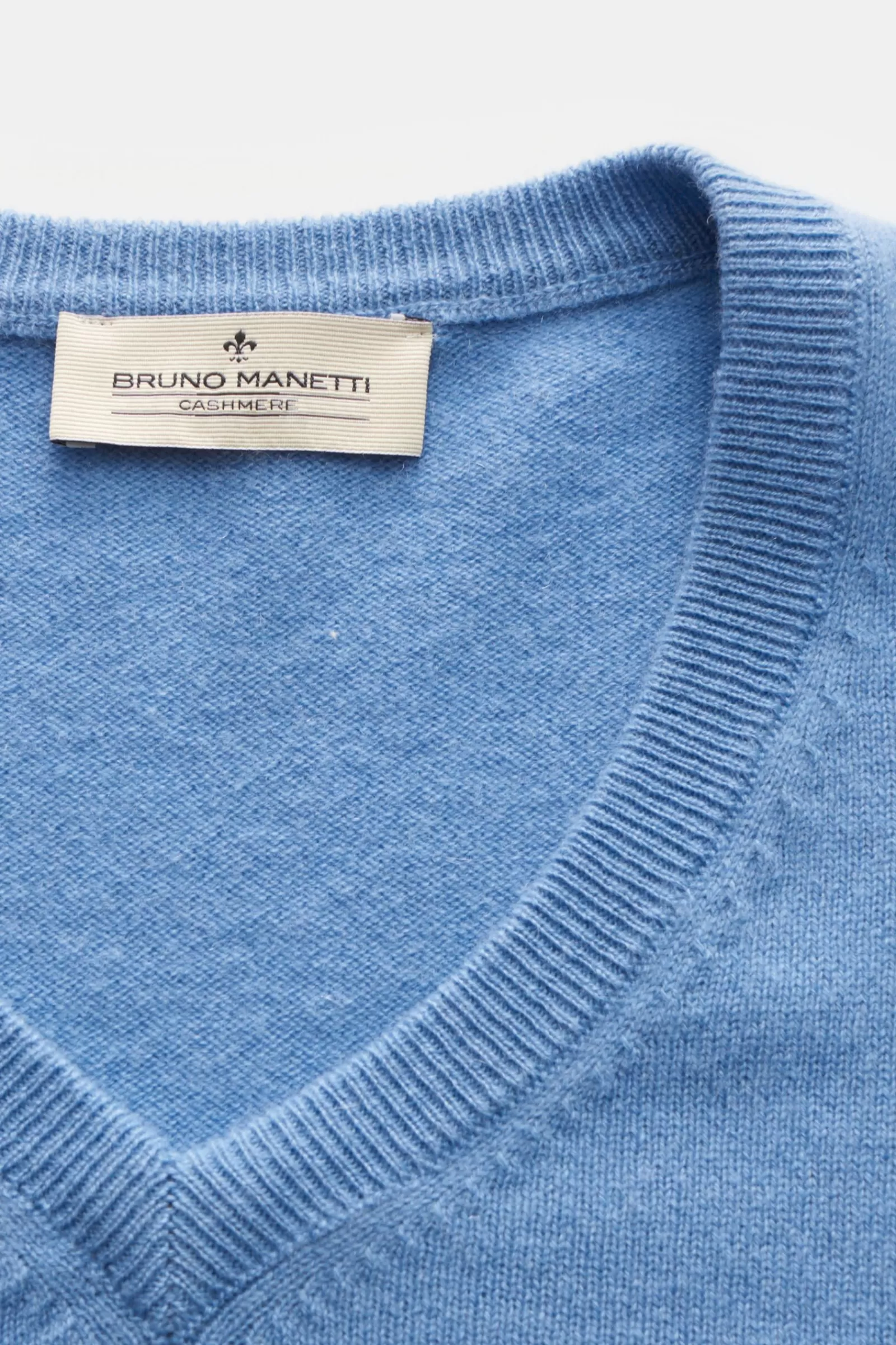 Cashmere V-Neck Jumper Blue^Bruno Manetti Cheap