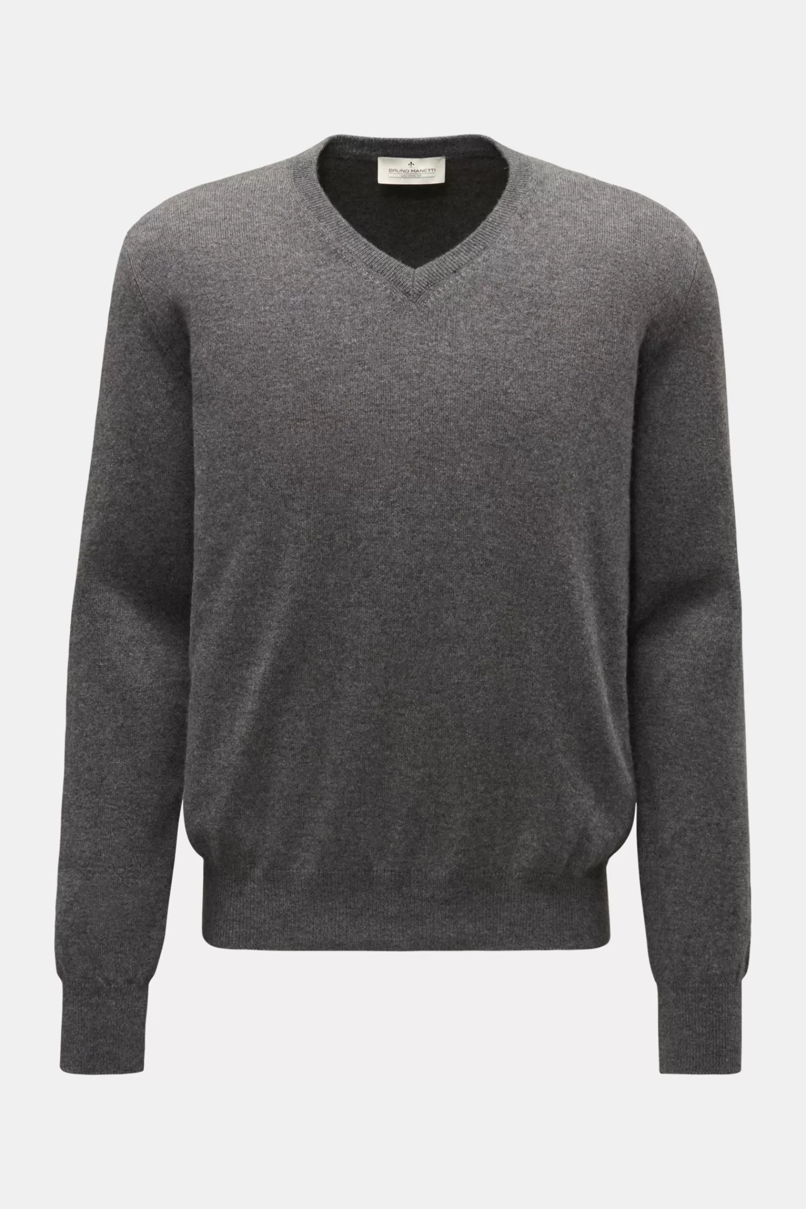 Cashmere V-Neck Jumper Grey^Bruno Manetti Shop