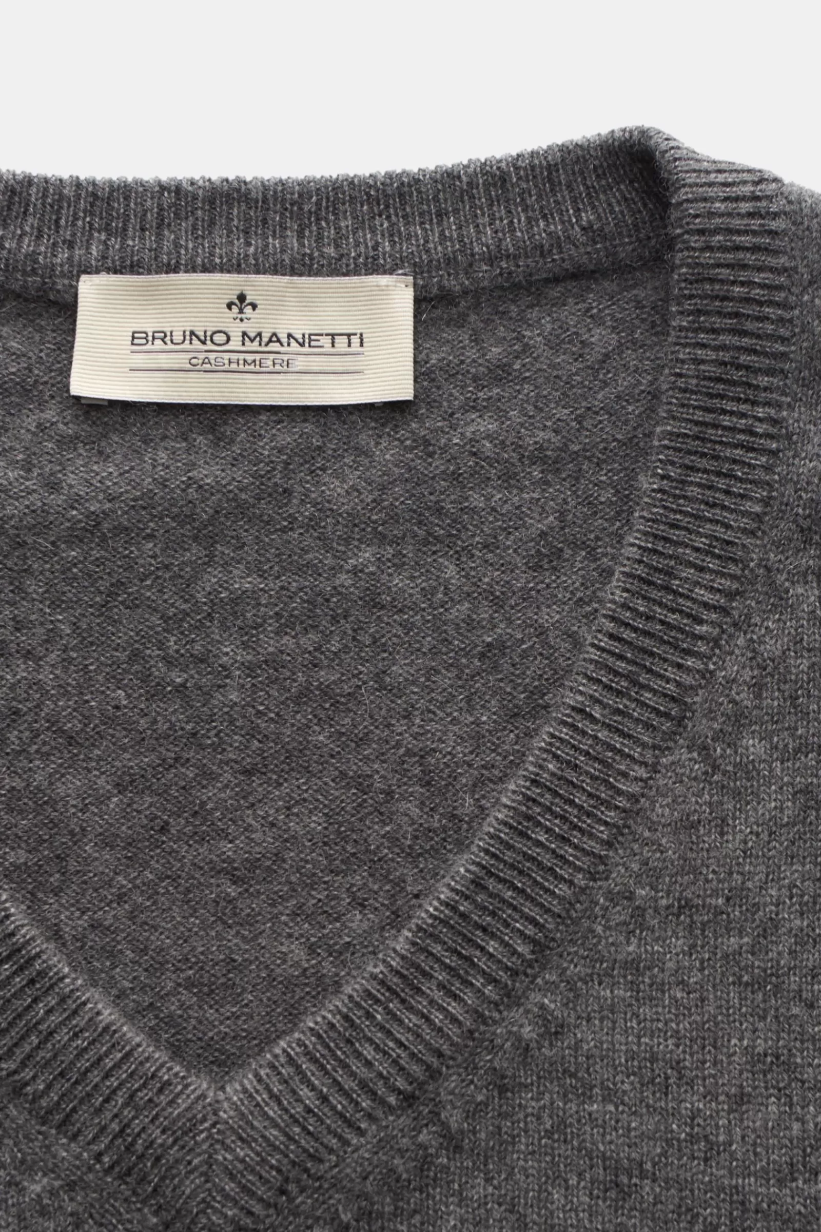 Cashmere V-Neck Jumper Grey^Bruno Manetti Shop