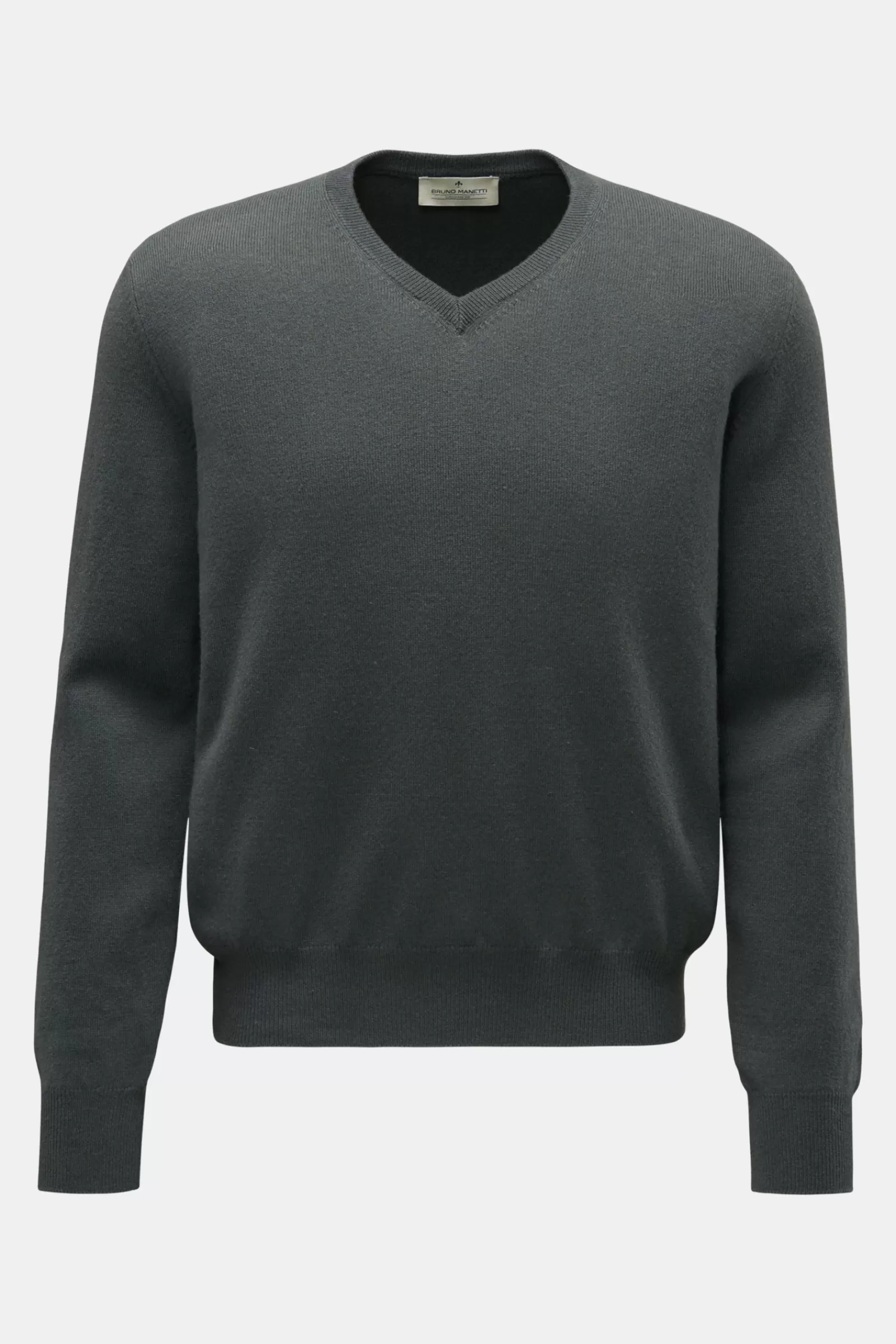 Cashmere V-Neck Jumper Grey-Green^Bruno Manetti Hot