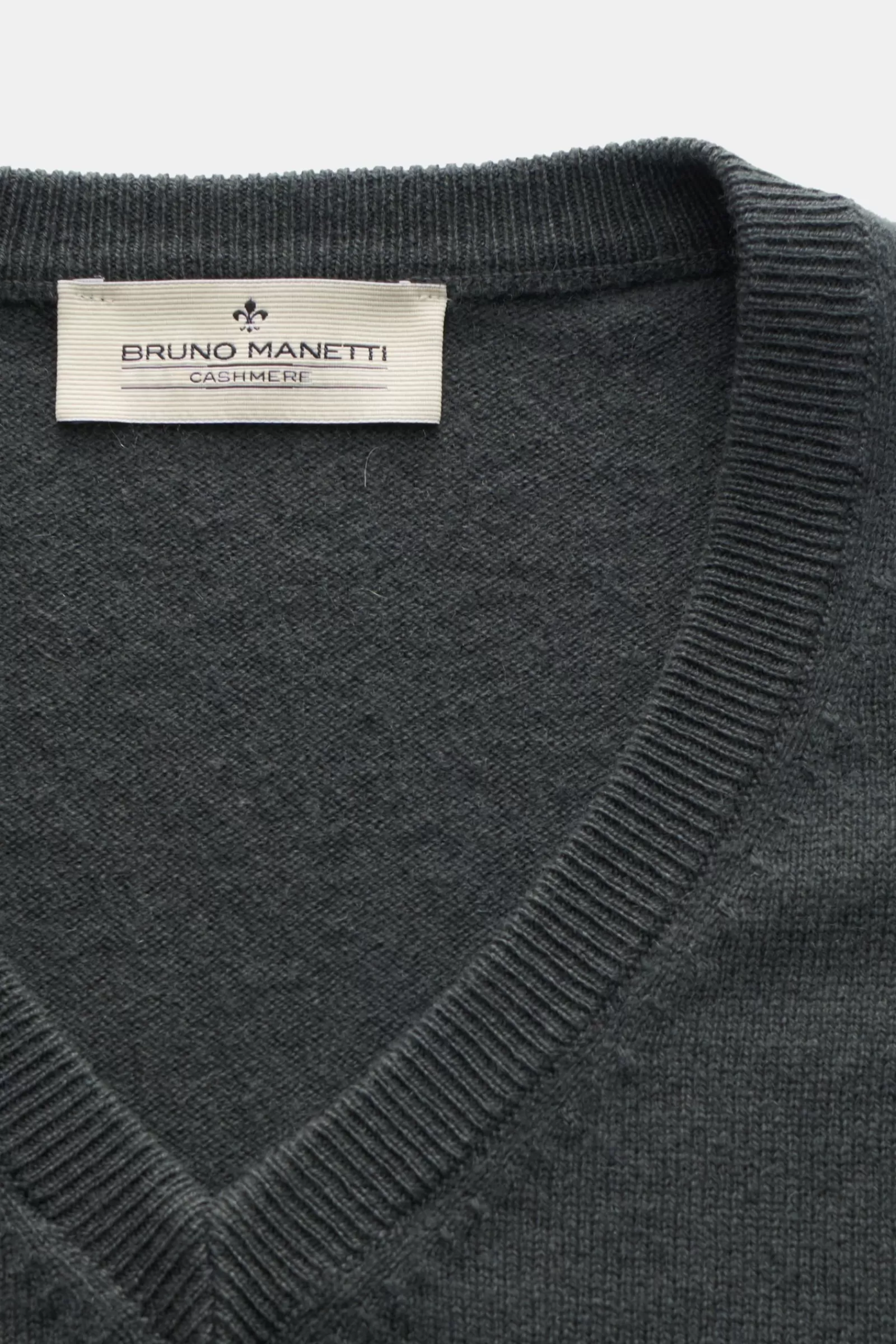 Cashmere V-Neck Jumper Grey-Green^Bruno Manetti Hot