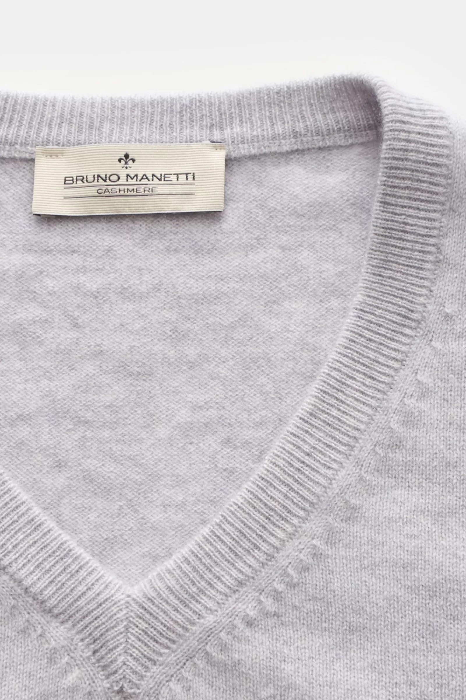 Cashmere V-Neck Jumper Light Grey^Bruno Manetti Online