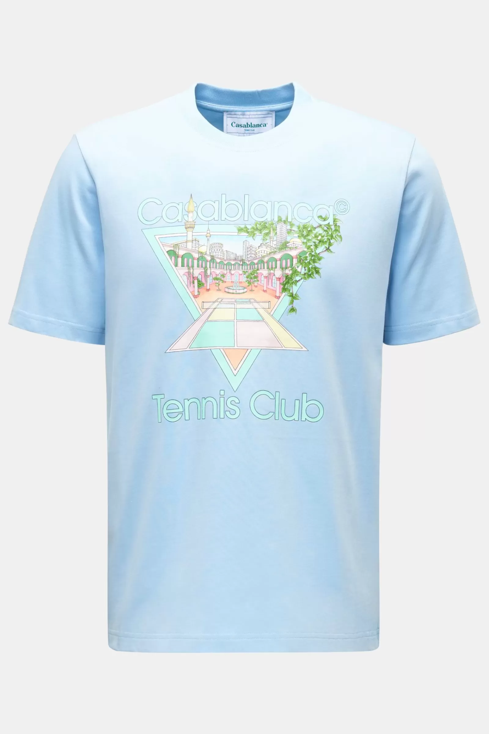 Crew Neck T-Shirt 'Tennis' Light Blue>Casablanca Clearance