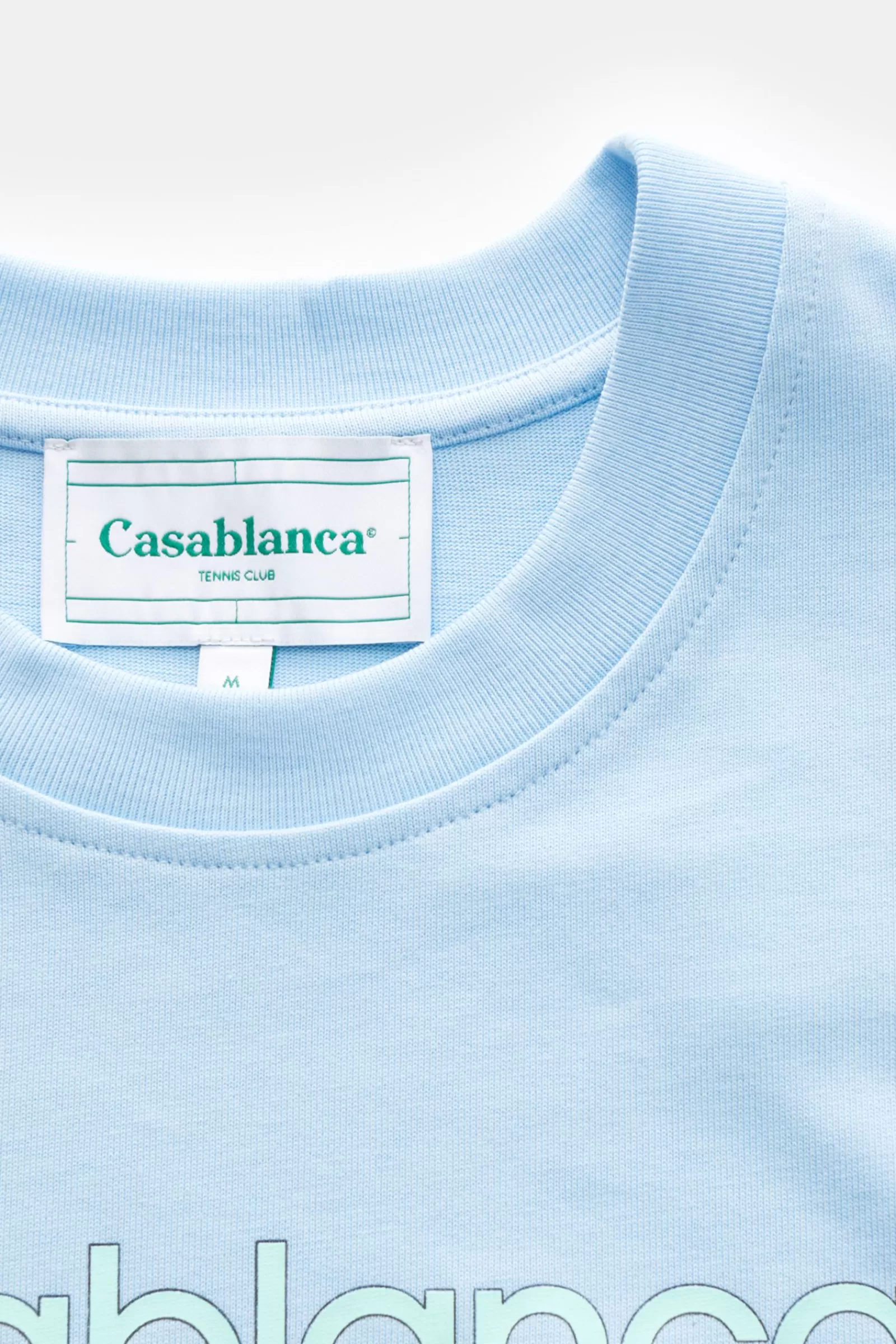 Crew Neck T-Shirt 'Tennis' Light Blue>Casablanca Clearance