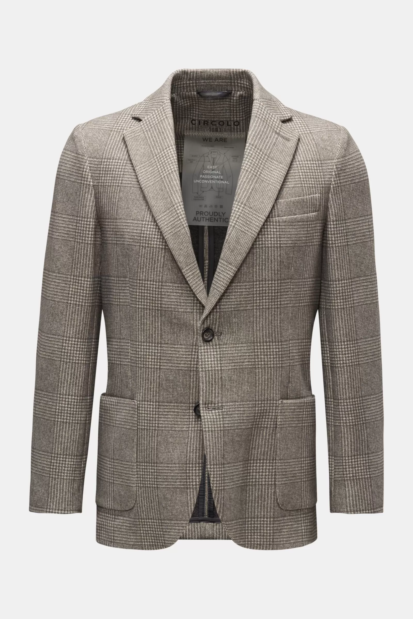 Jersey Jacket Beige/Grey-Brown Checked>Circolo 1901 Fashion