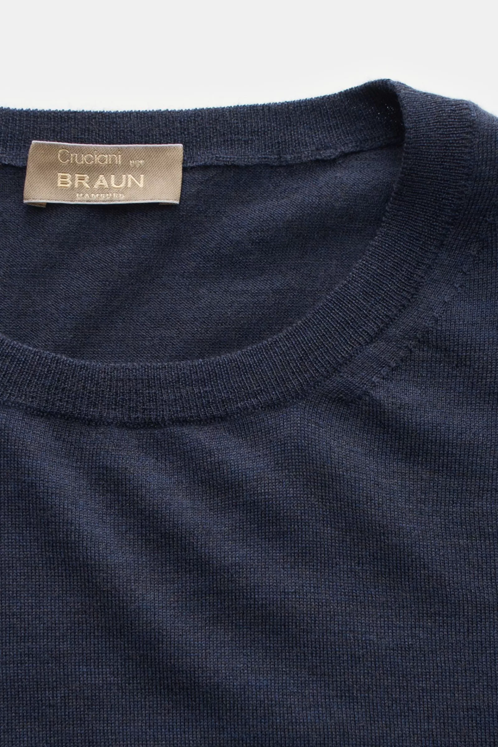 Fine Knit Crew Neck Jumper 'Girocollo' Dark Blue^Cruciani Best Sale