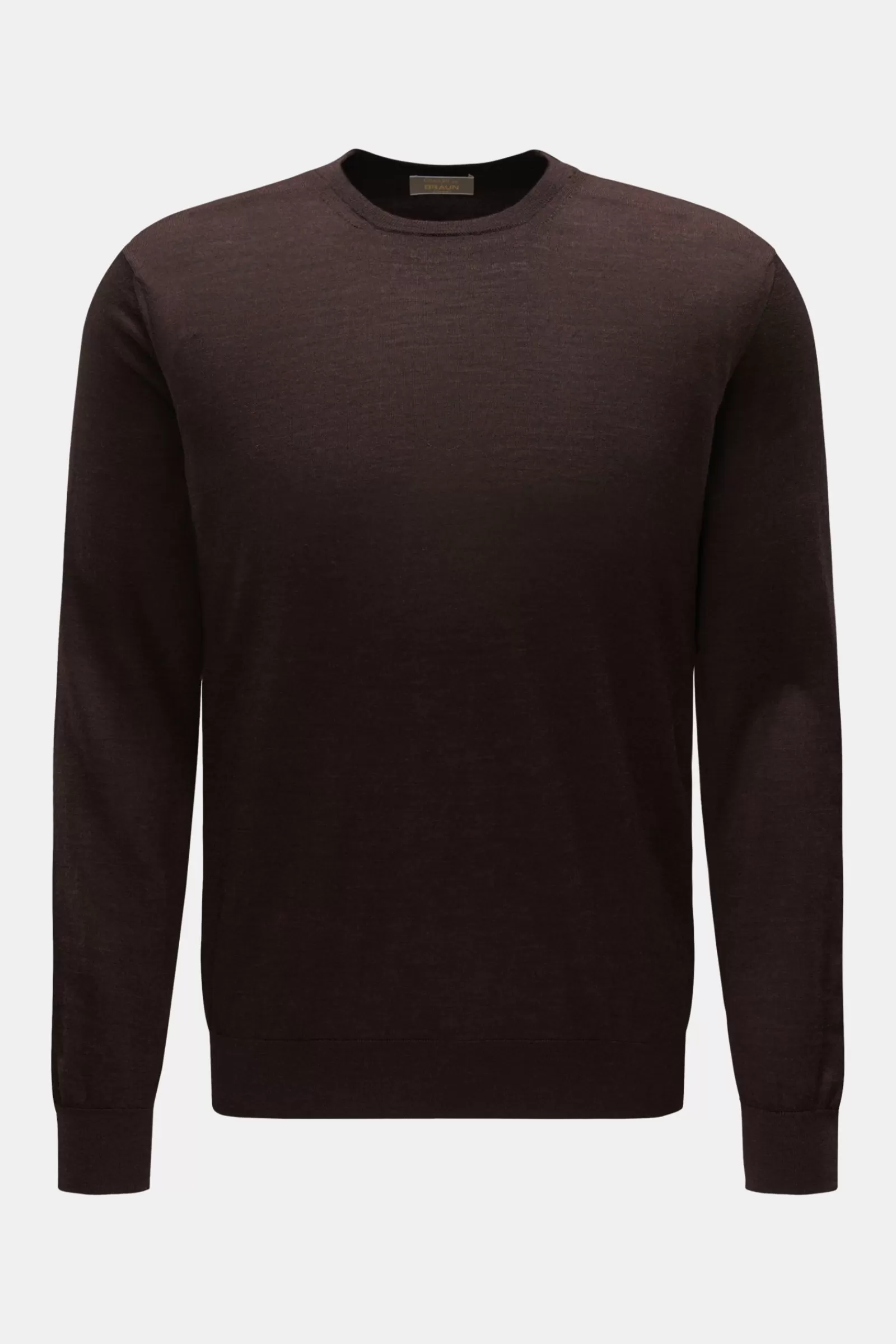 Fine Knit Crew Neck Jumper 'Girocollo' Dark Brown^Cruciani Outlet