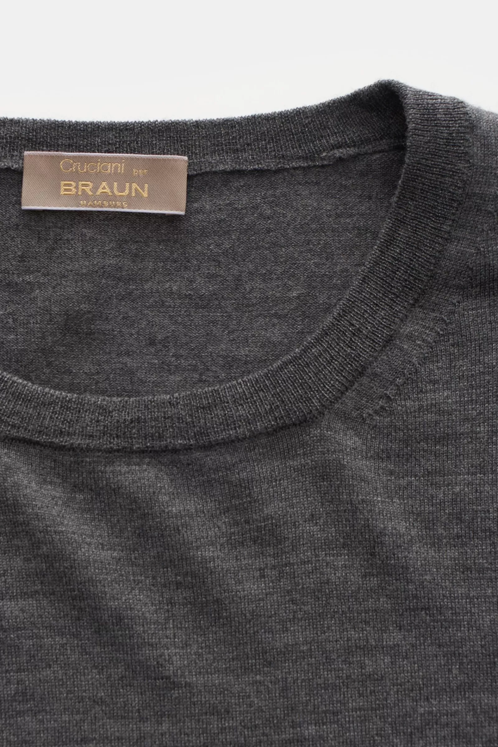 Fine Knit Crew Neck Jumper 'Girocollo' Grey^Cruciani Best