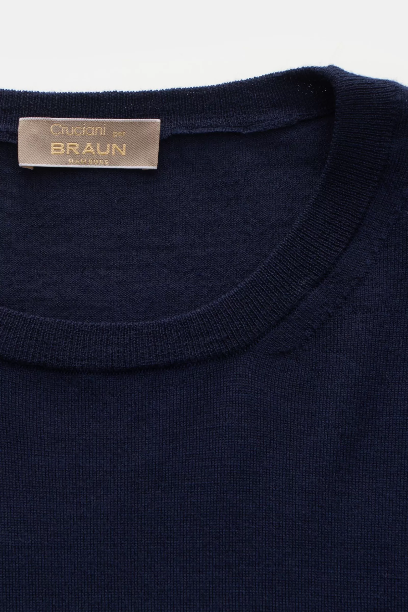 Fine Knit Crew Neck Jumper 'Girocollo' Navy^Cruciani Discount