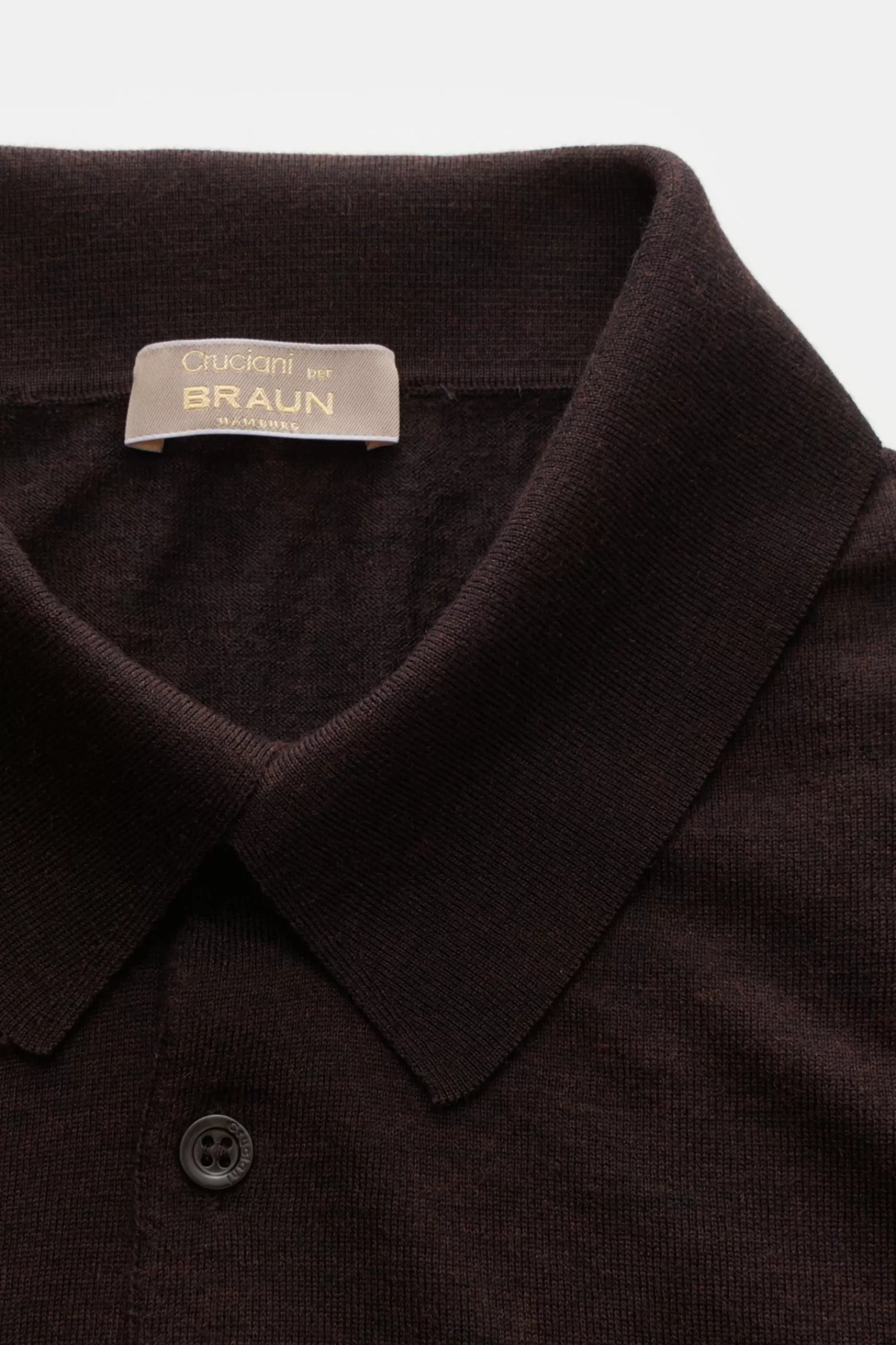 Fine Knit Polo Dark Brown^Cruciani Cheap