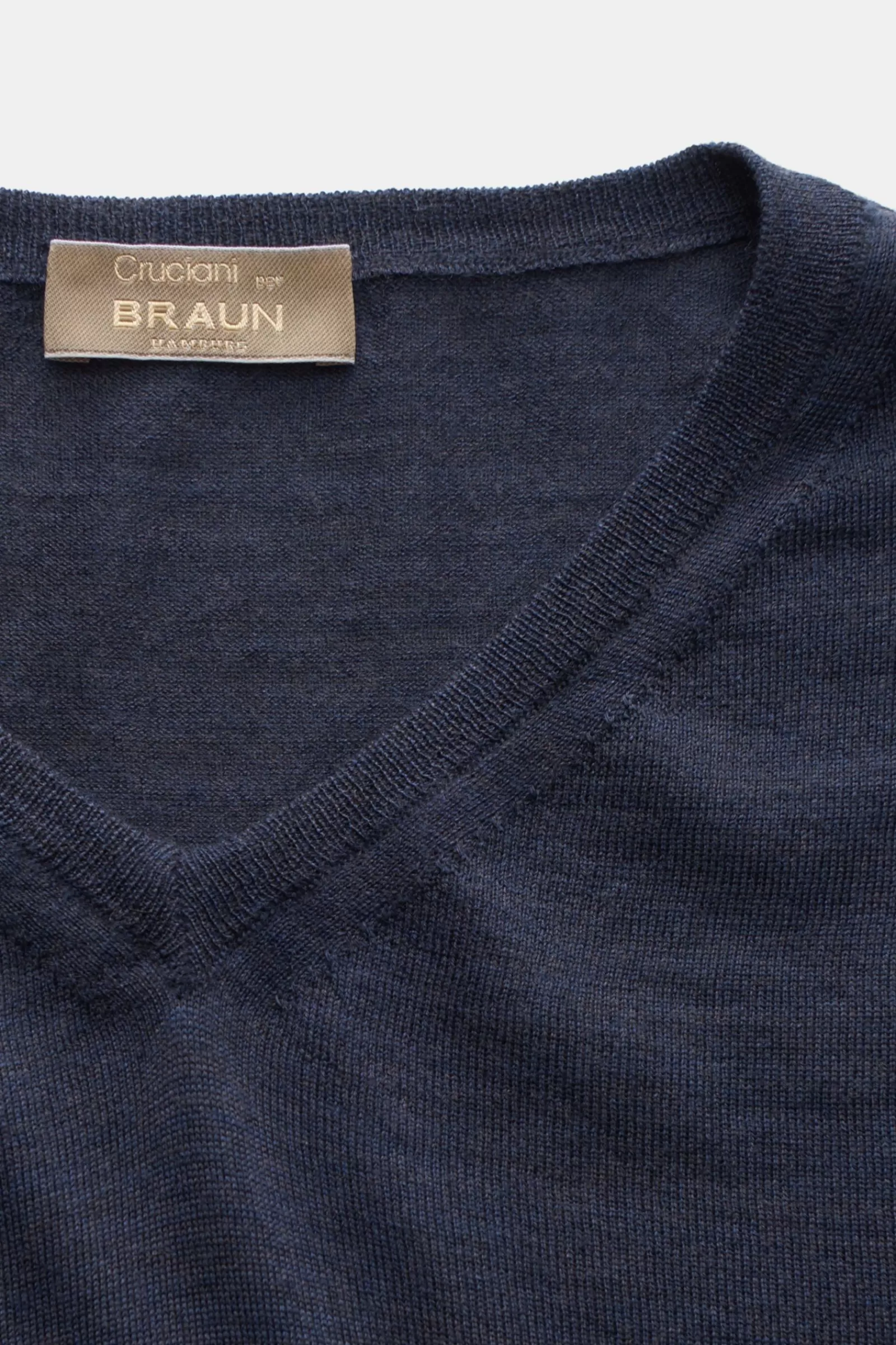 Fine Knit V-Neck Jumper 'scollo' Dark Blue^Cruciani Flash Sale