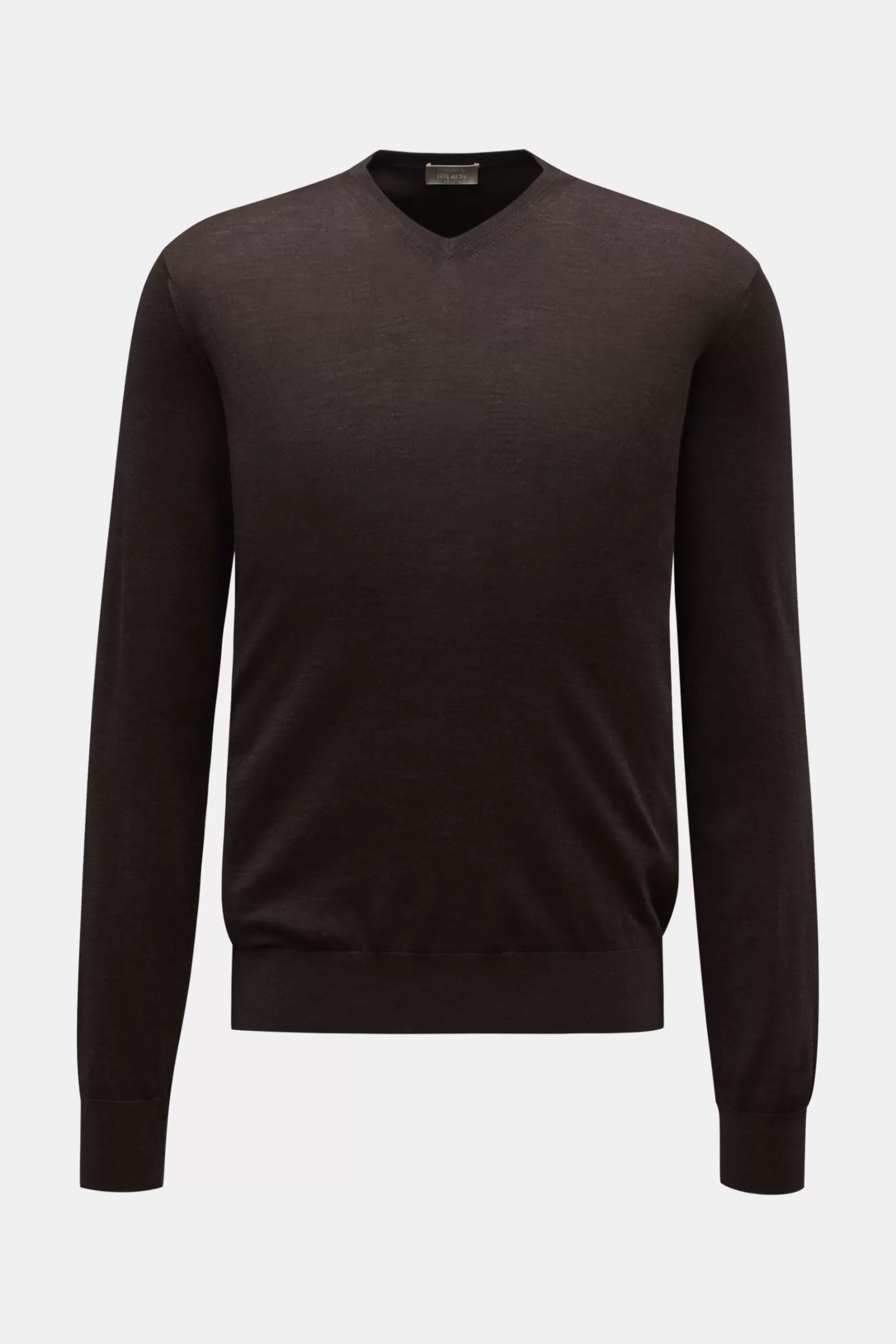 Fine Knit V-Neck Jumper 'scollo' Dark Brown^Cruciani Discount